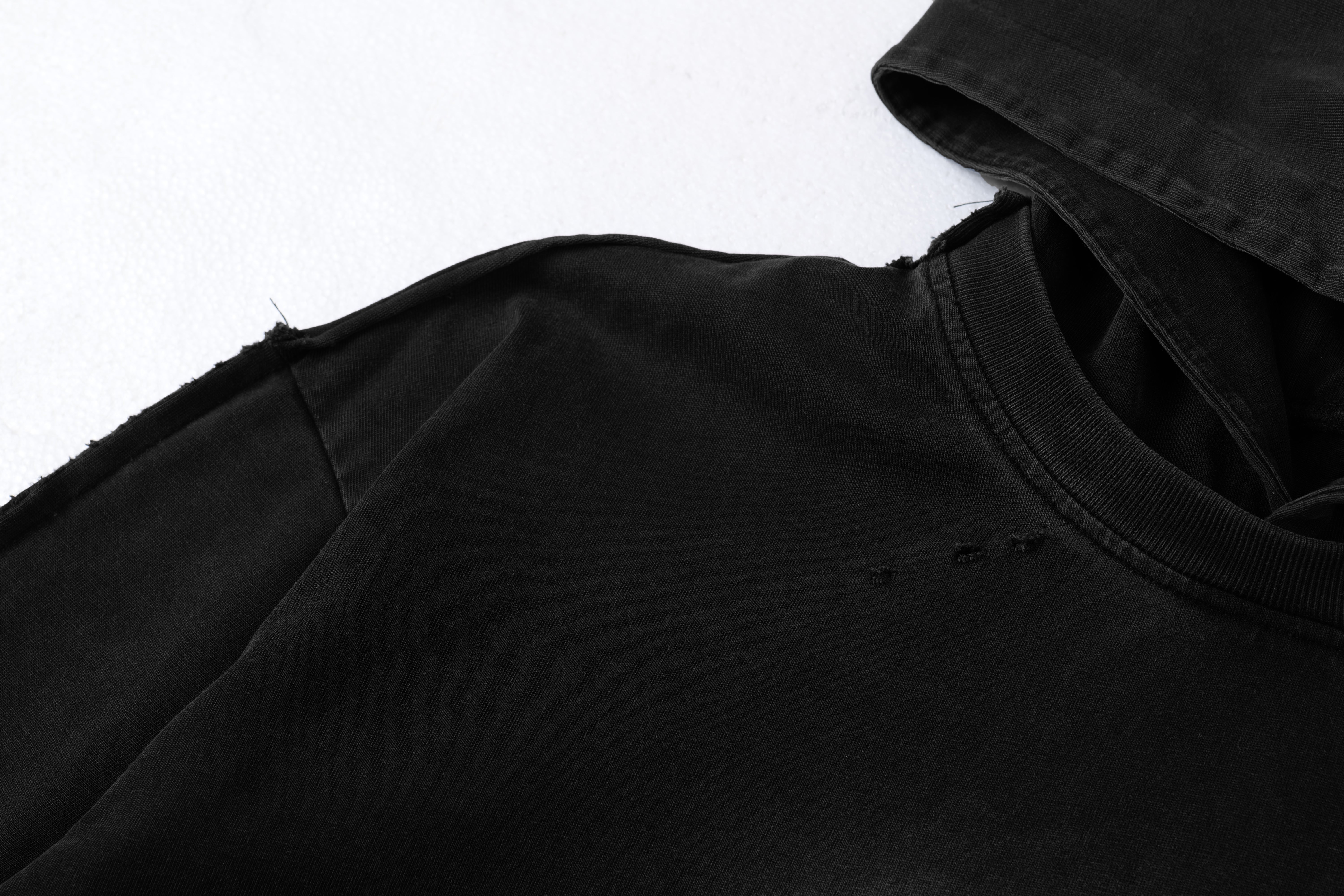 Omirad Destroyed Layered Graphic Hoodie Tee