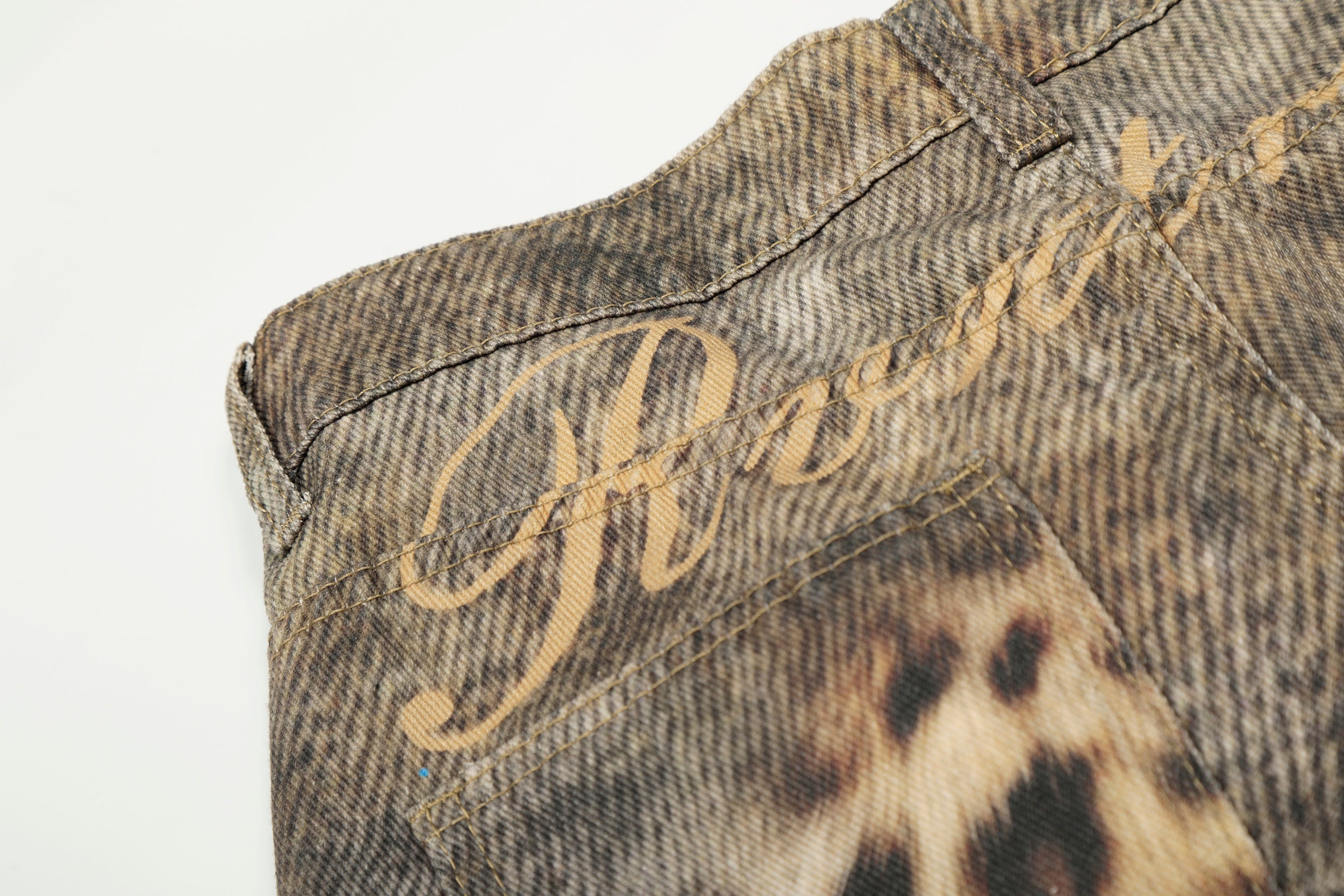 Omirad Leopard Wash Wide-Leg Jeans