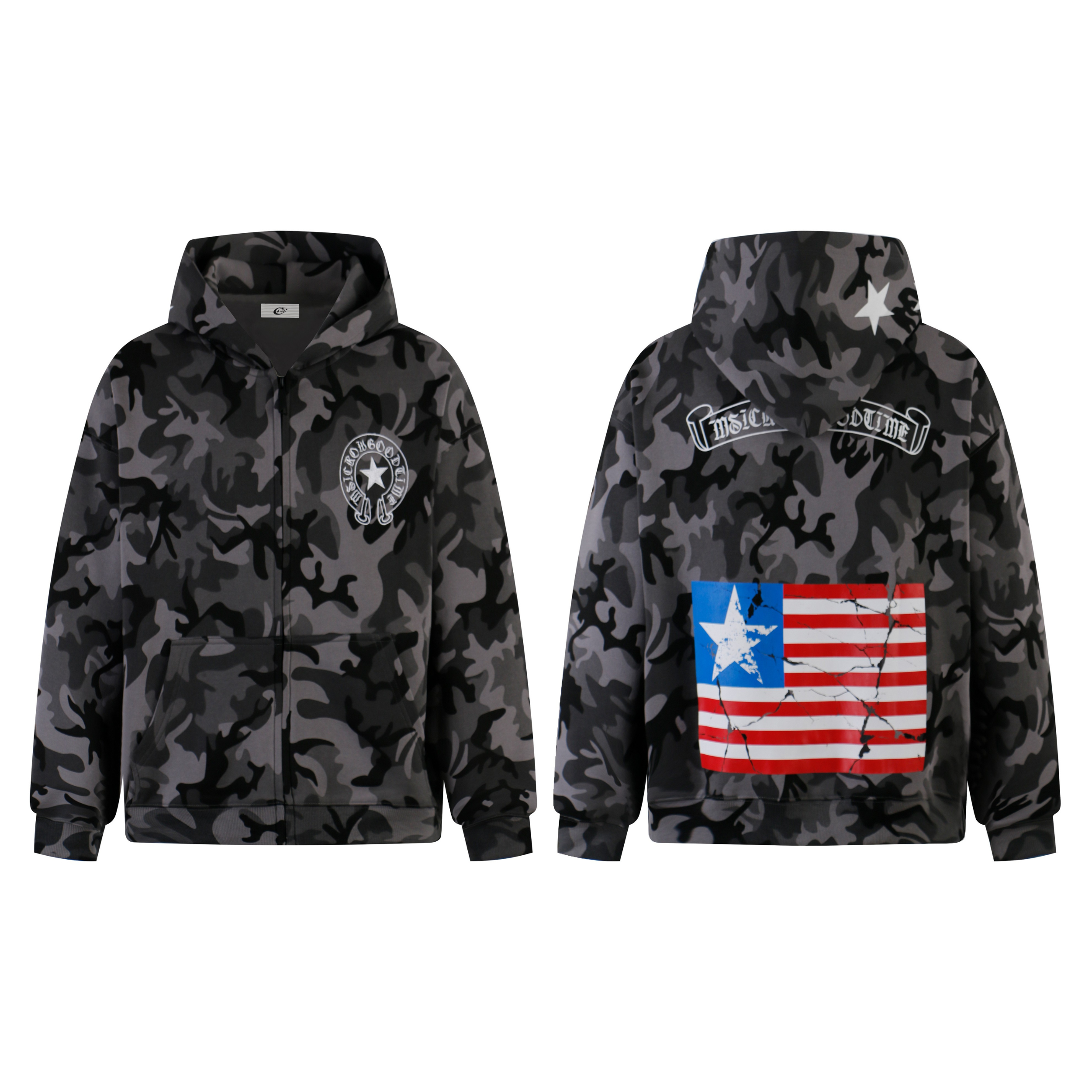 Omirad Camo Flag Zip-Up Hoodie