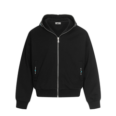 Omirad Minimal Dot-Detail Zip Hoodie