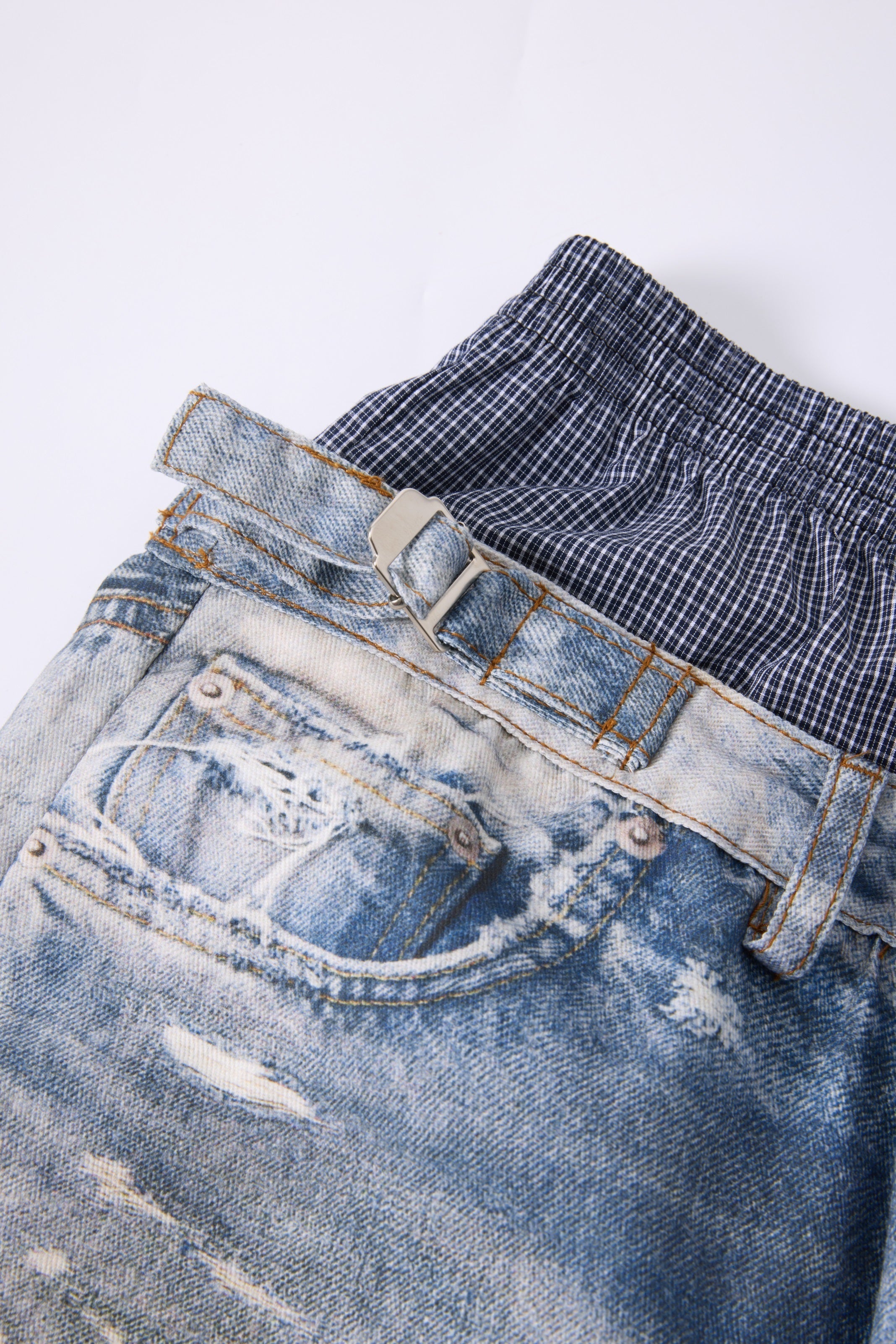 Omirad Layered Waist Distressed Jeans
