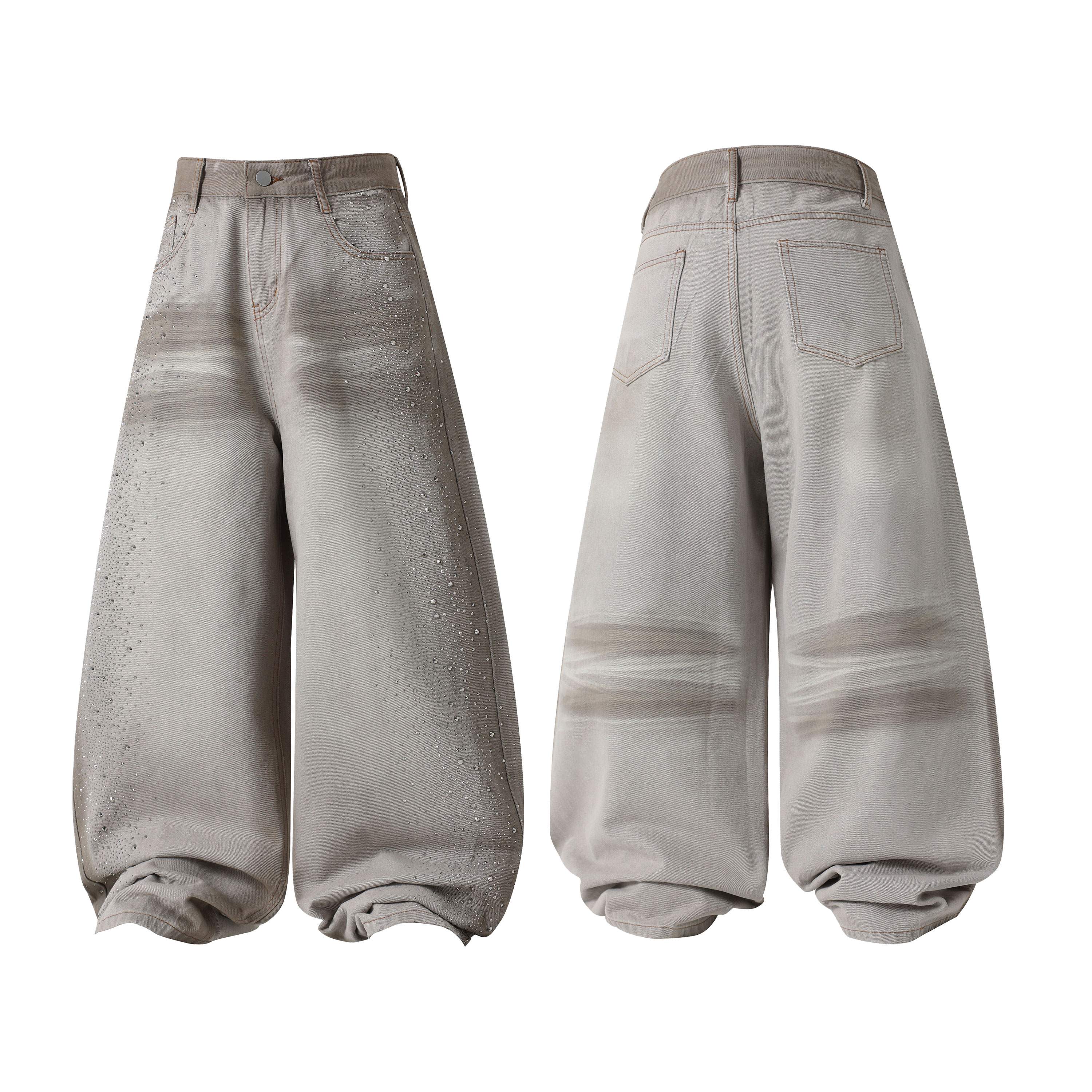 Omirad Washed Balloon Fit Denim Pants