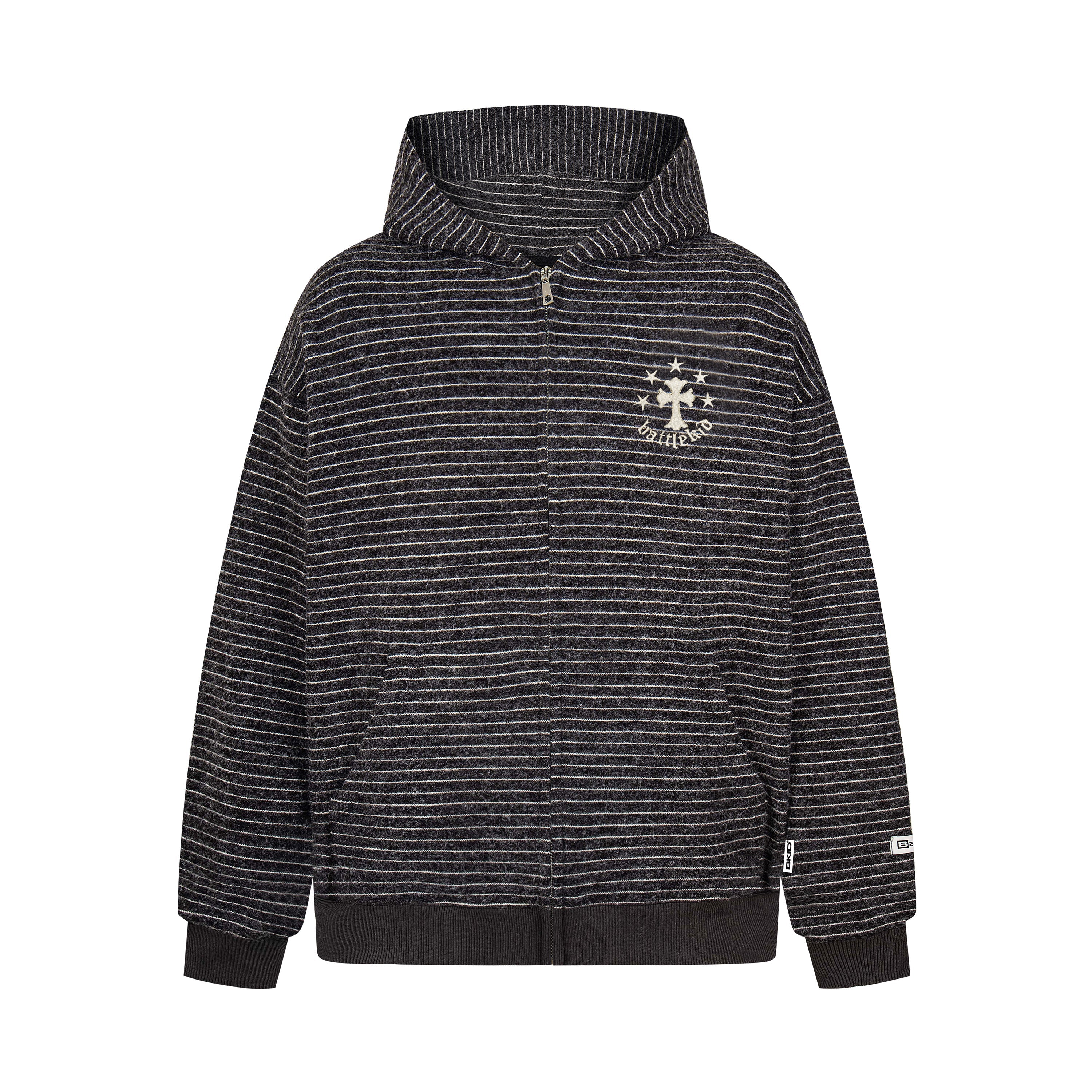 Omirad Striped Knit Zip Hoodie