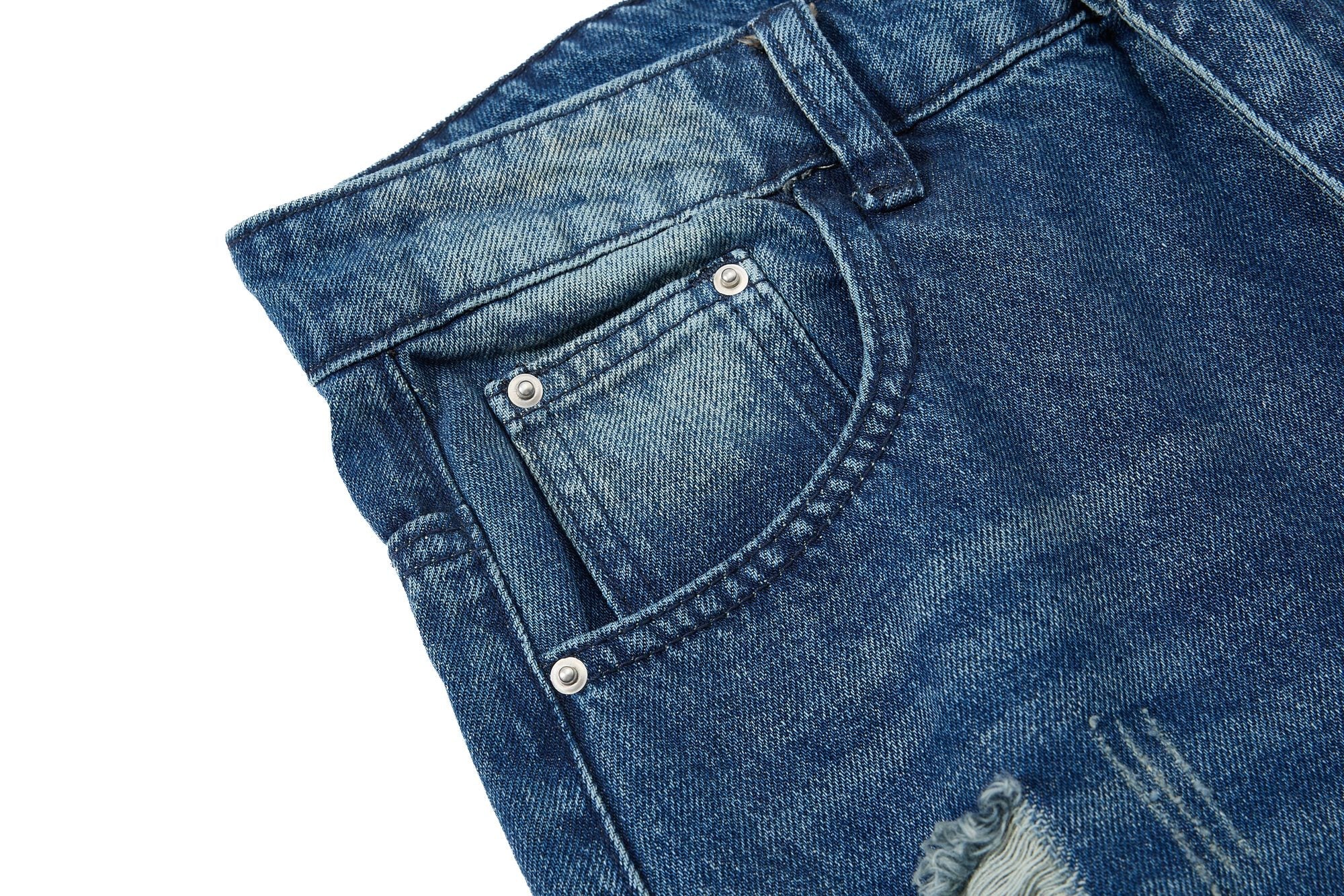 Omirad Distressed Wide-Leg Denim Jeans