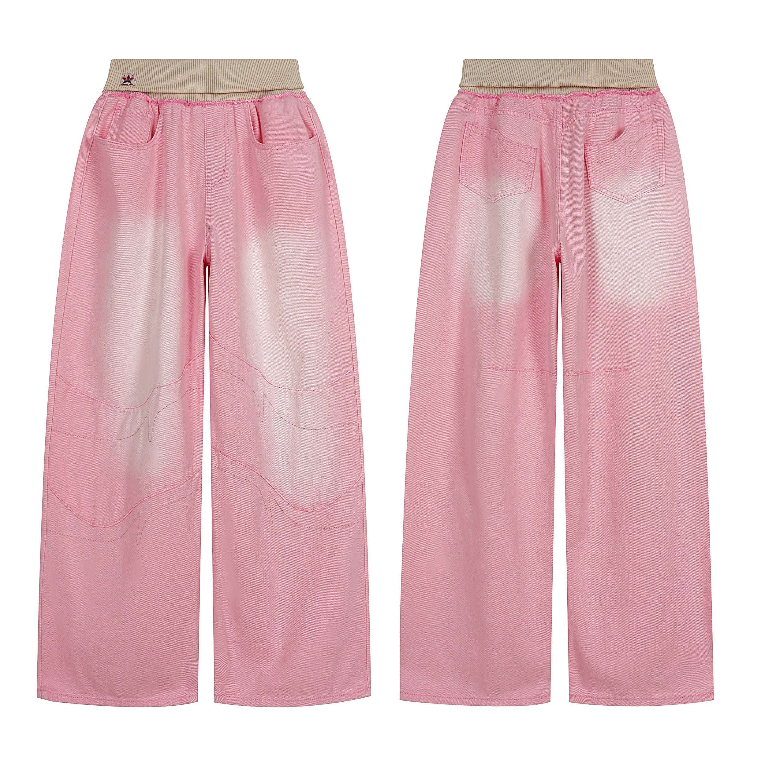 Omirad Pink Washed Wide-Leg Jeans