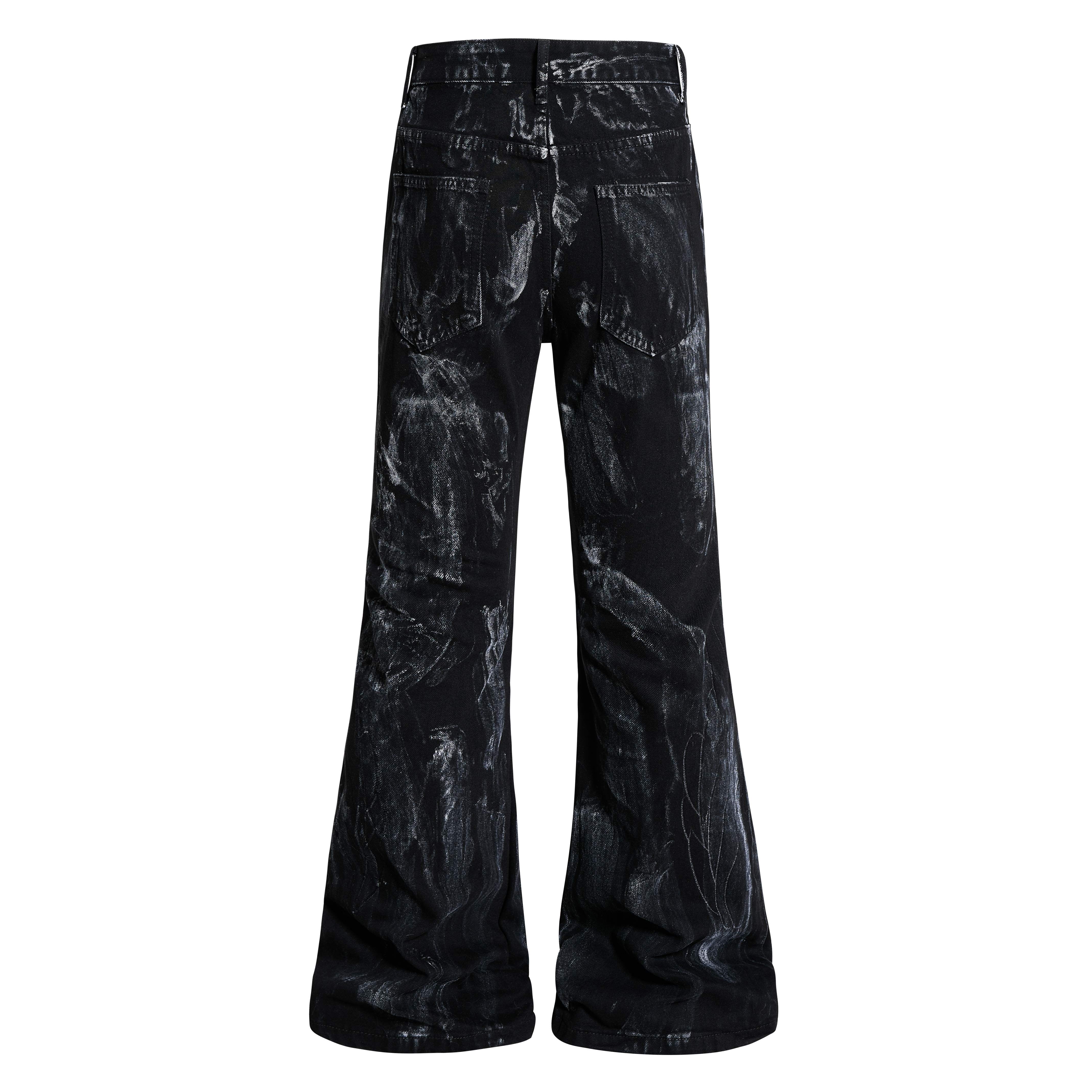 Omirad Washed Utility Flare Denim Jeans
