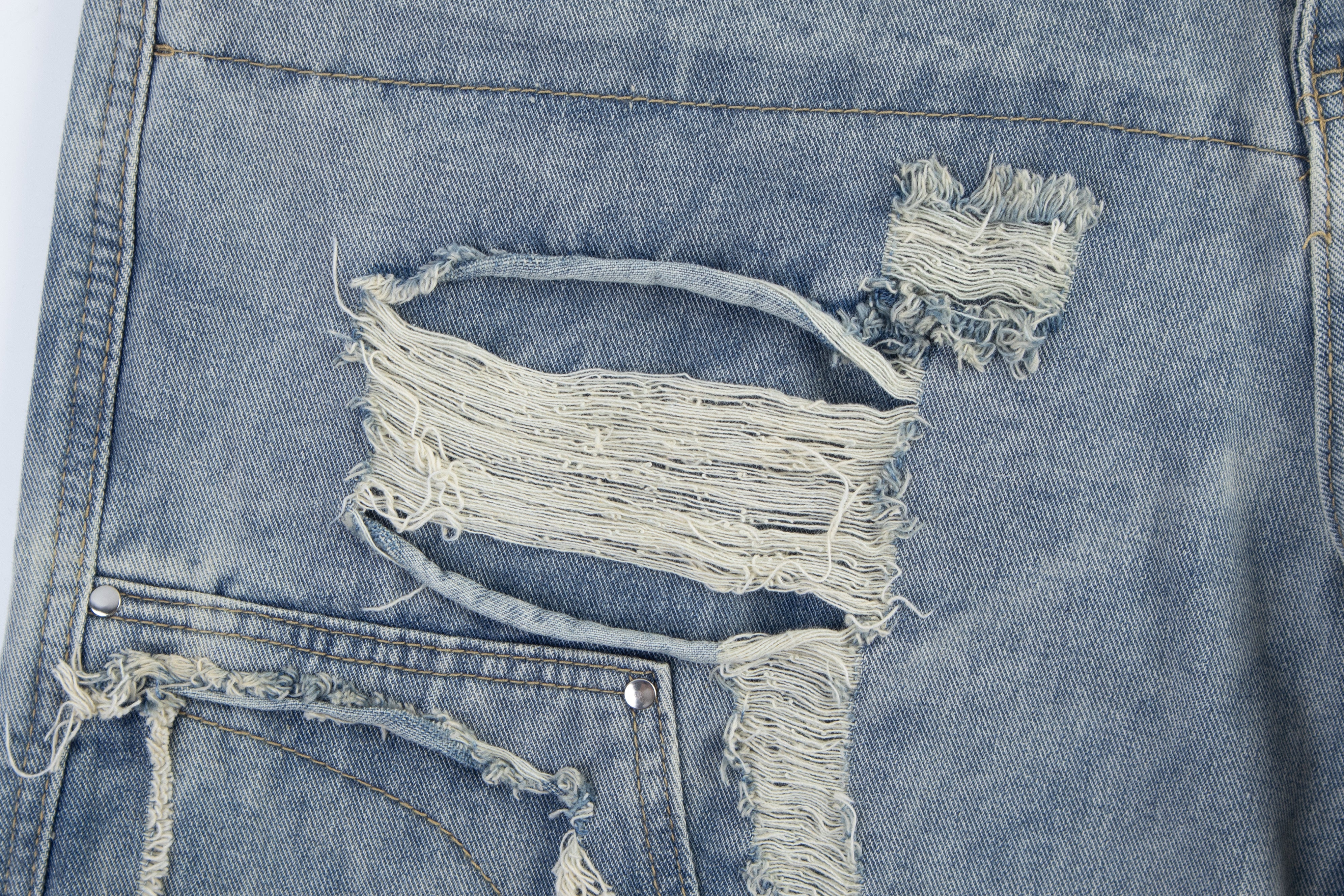 Omirad Distressed Panel Denim Pants