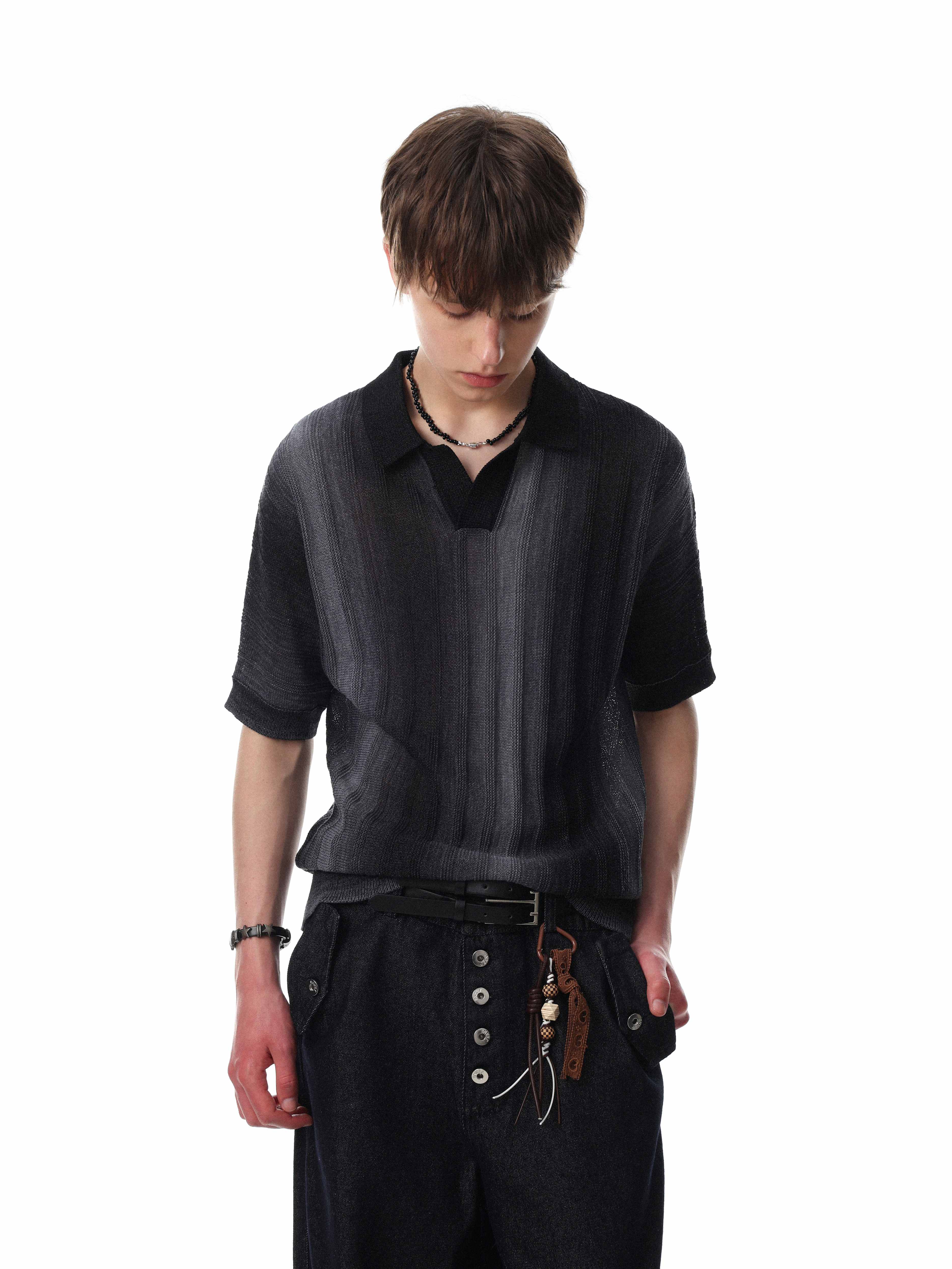 Omirad “Gradient Knit Polo Tee”