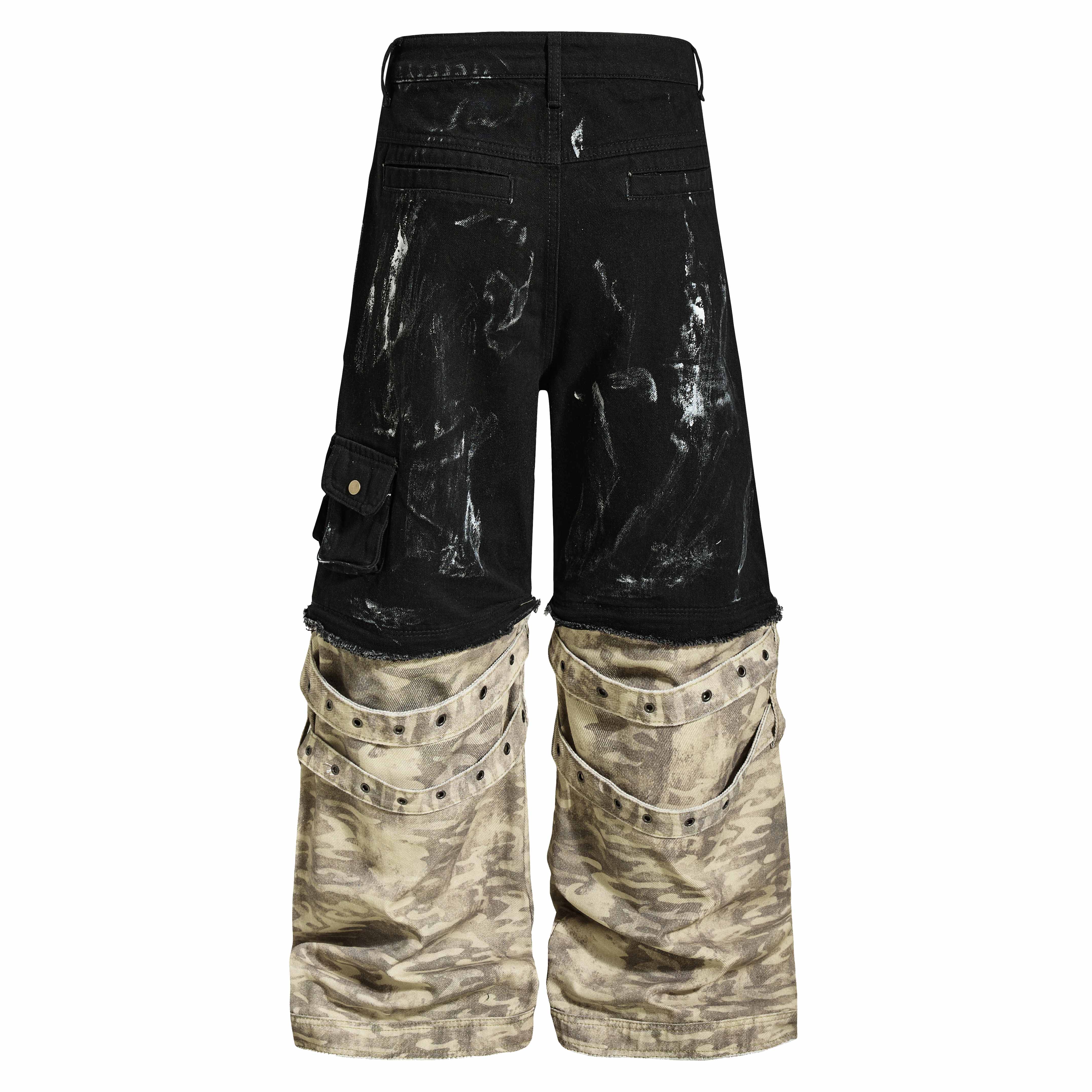 Omirad Washed Utility Cargo Denim Pants