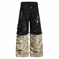Omirad Washed Utility Cargo Denim Pants