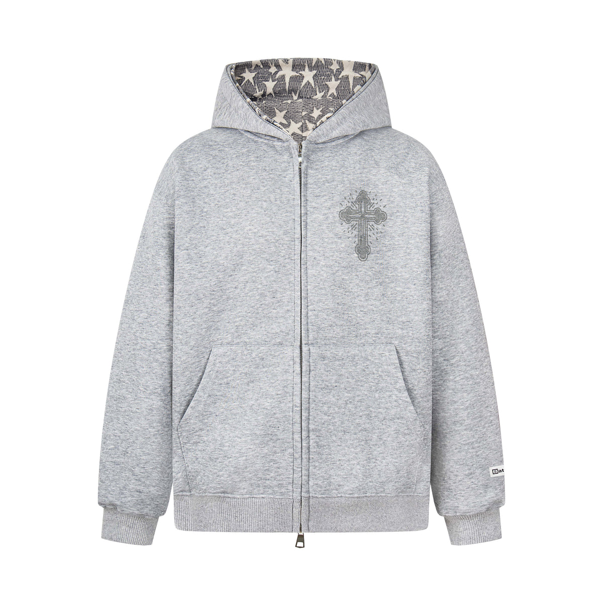 Omirad Rhinestone Cross Zip Hoodie