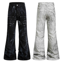 Omirad Washed Utility Flare Denim Jeans