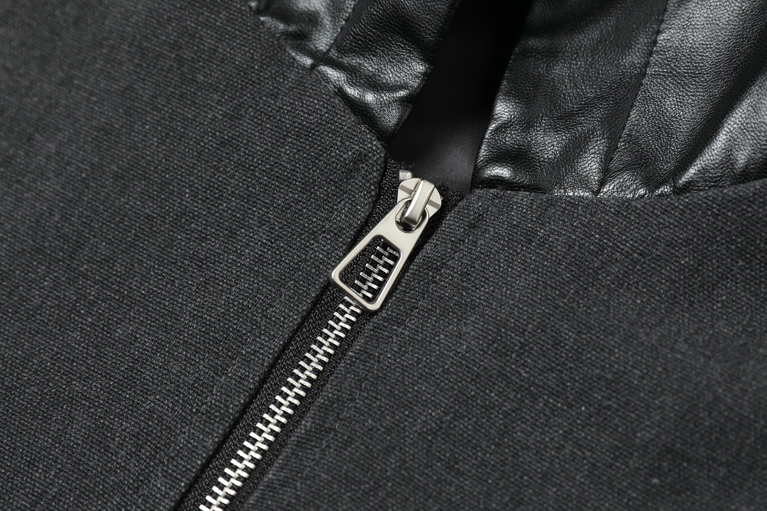 Omirad Hybrid Vegan Leather Hooded Zip Jacket