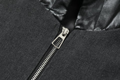 Omirad Hybrid Vegan Leather Hooded Zip Jacket