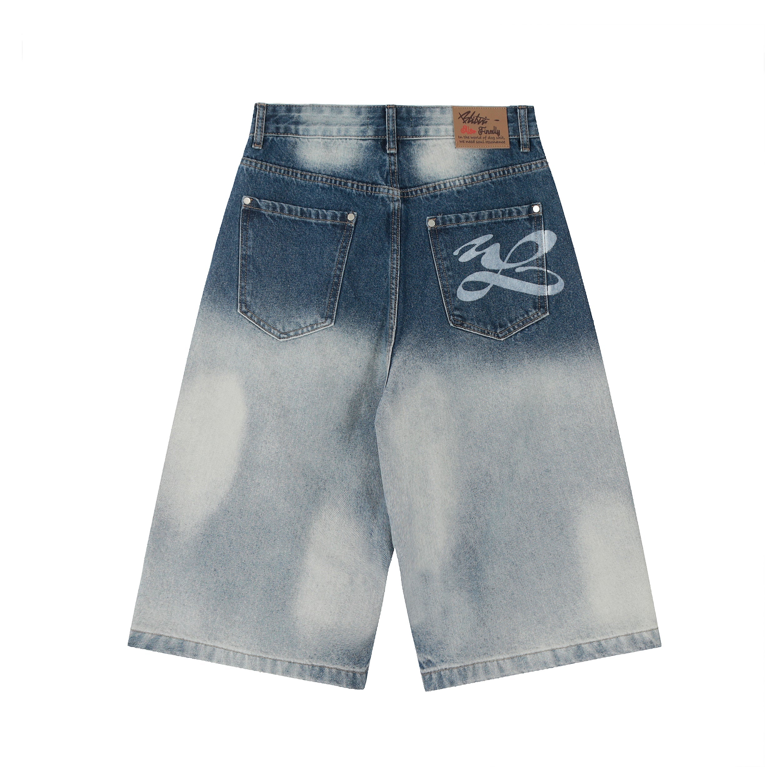 Omirad Bleached-Distress Denim Shorts