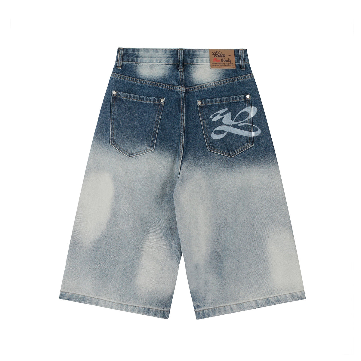 Omirad Bleached-Distress Denim Shorts