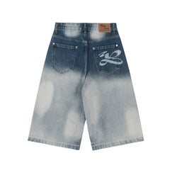 Omirad Bleached-Distress Denim Shorts
