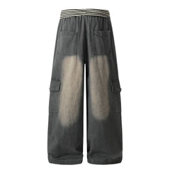 Omirad Washed Cargo Wide-Leg Pants