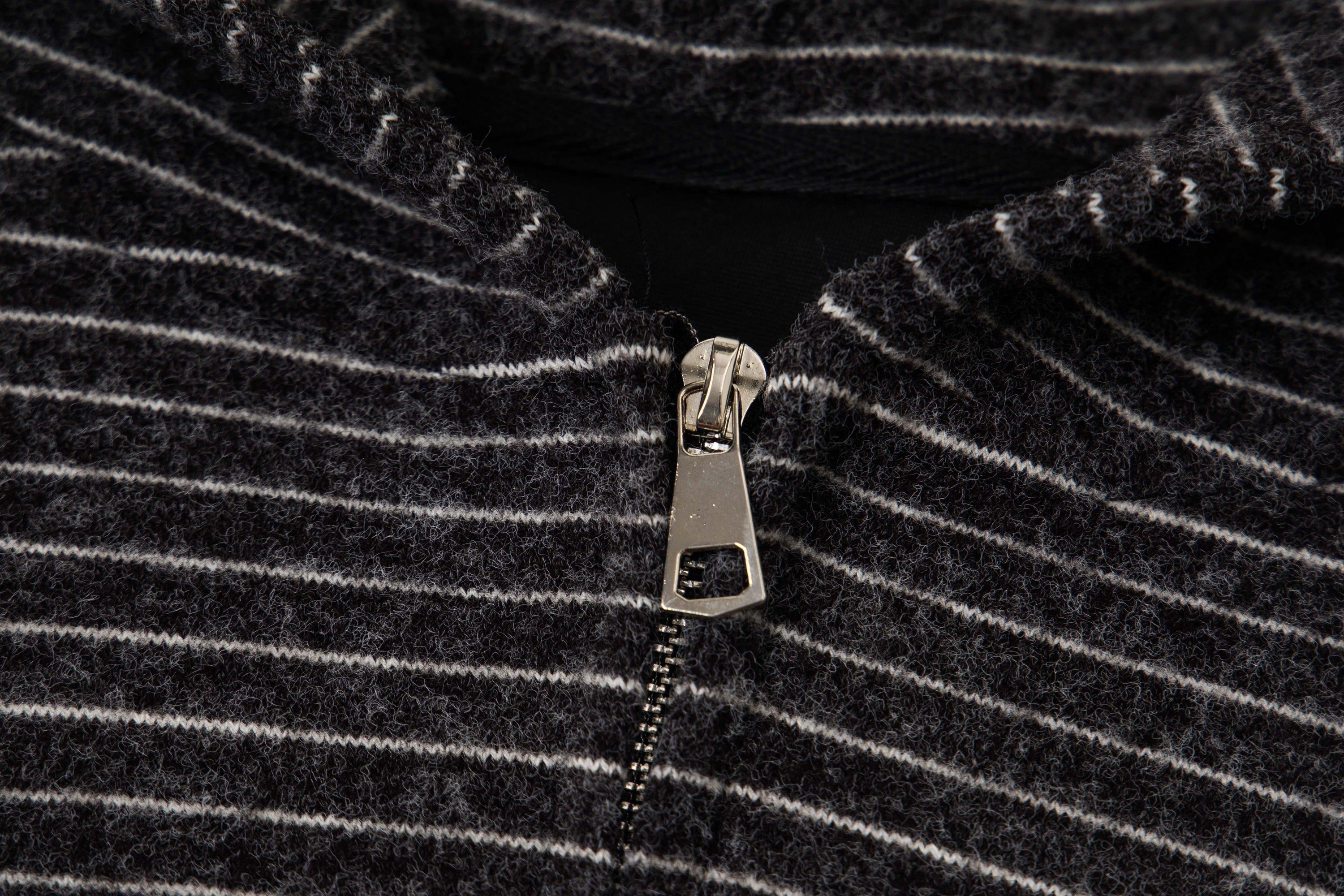 Omirad Striped Knit Zip Hoodie