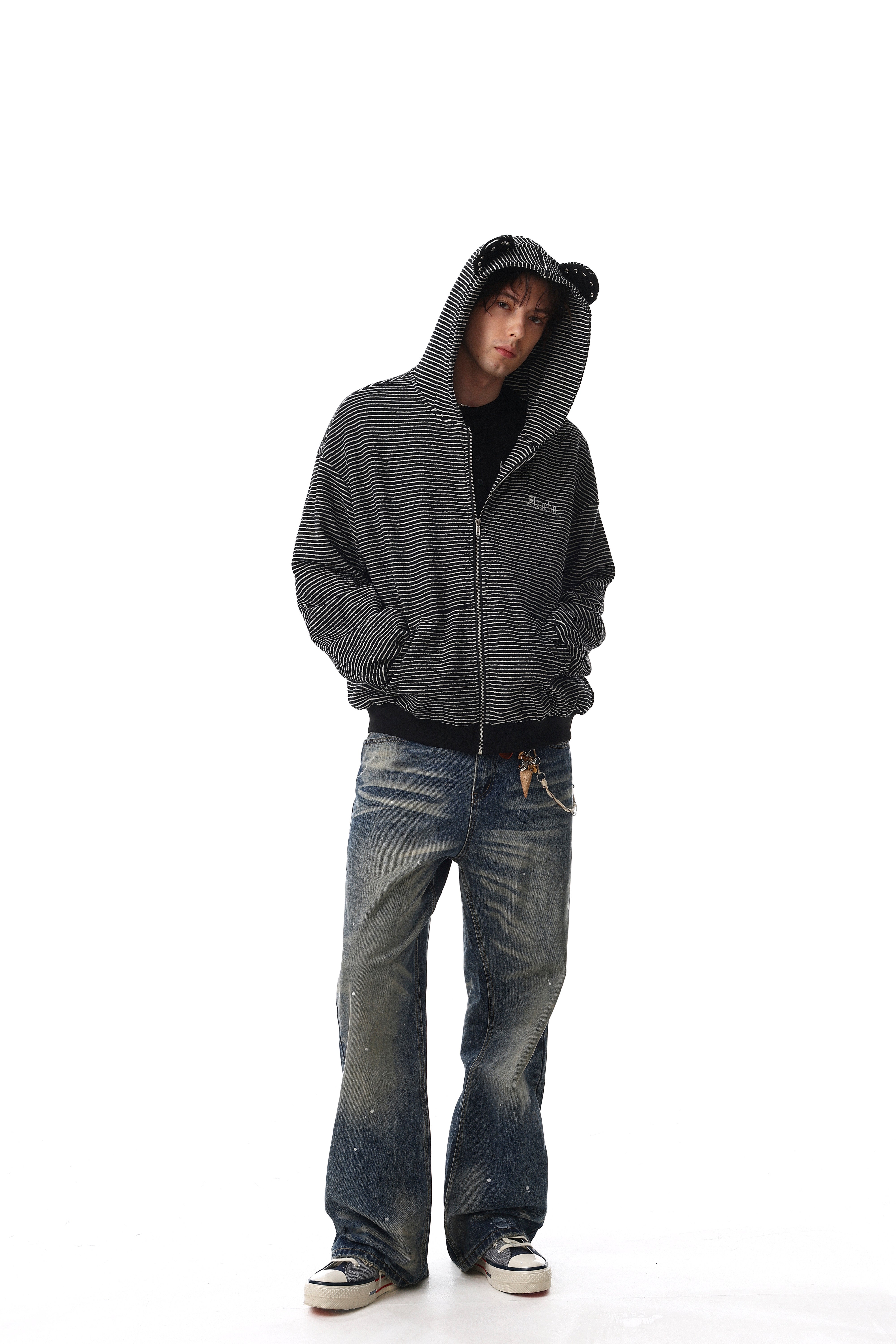 Omirad Striped Zip Hoodie