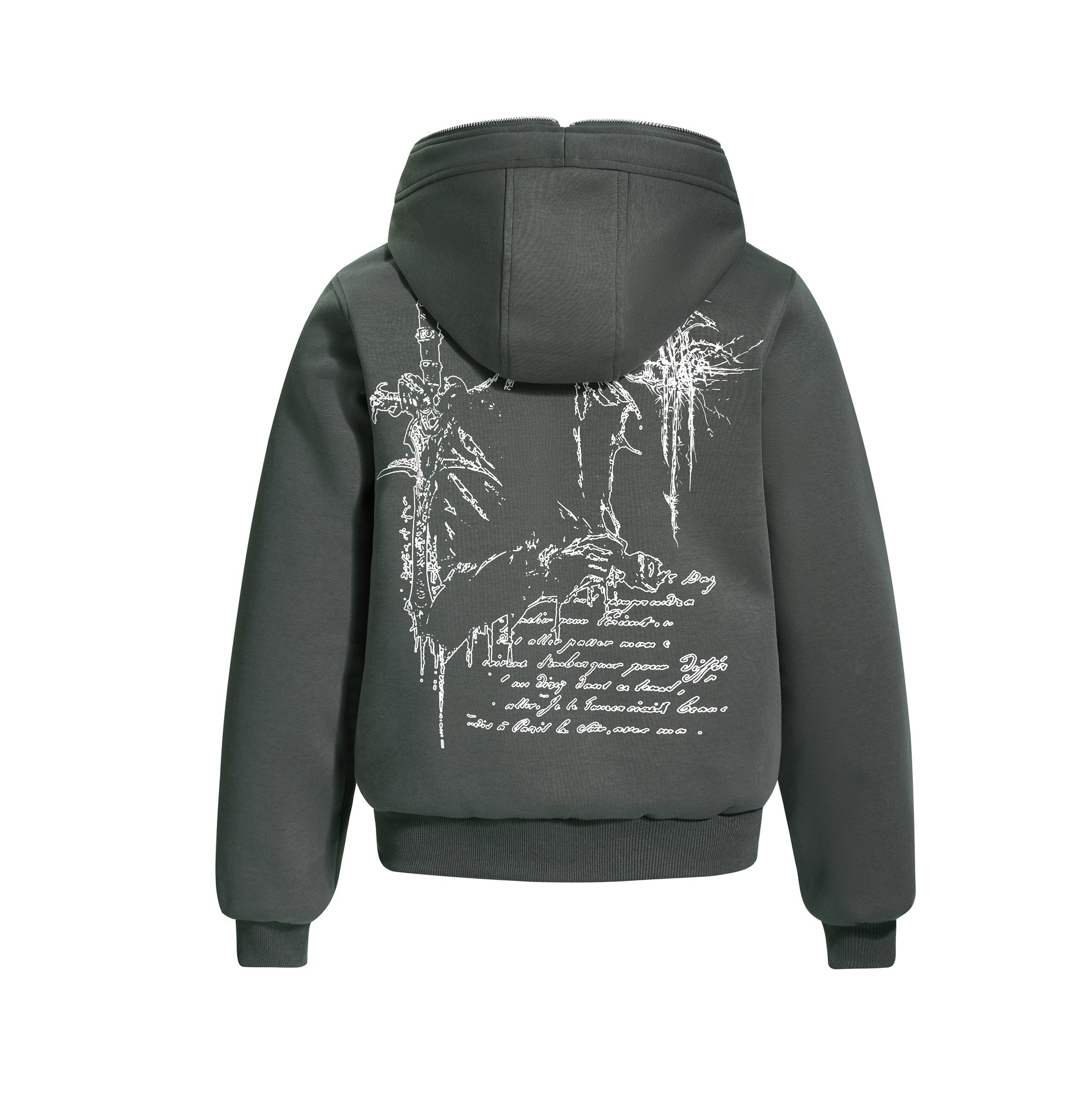 Omirad Gothic Line Art Zip Hoodie