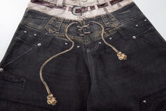 Omirad “Layered Distress Patch Denim Pants”