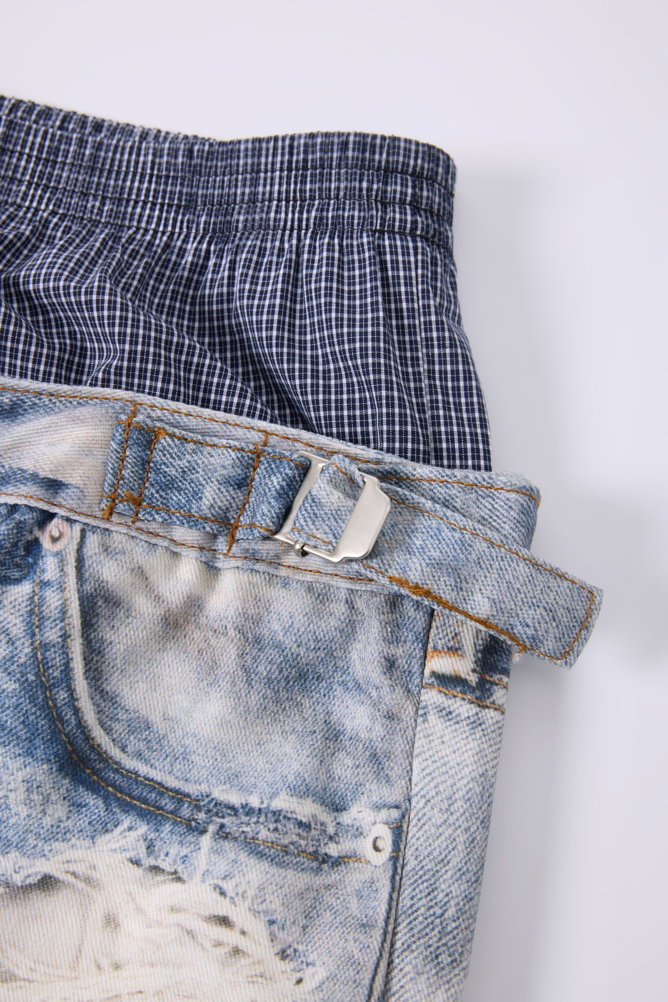 Omirad Layered Waist Distressed Jeans