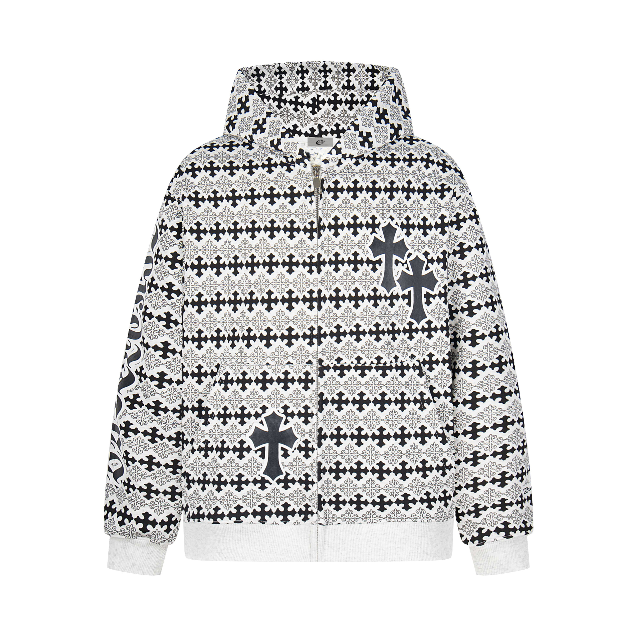 Omirad Gothic Pattern Full-Zip Hoodie