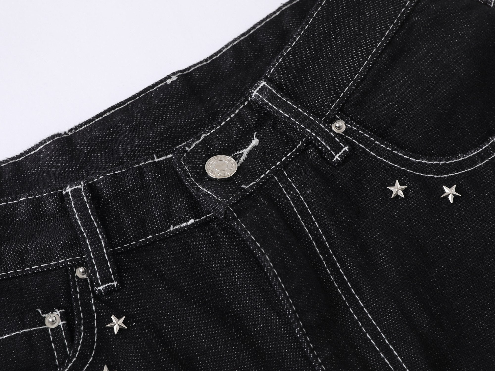 Omirad “Angel Wing Wide-Leg Denim Jeans”