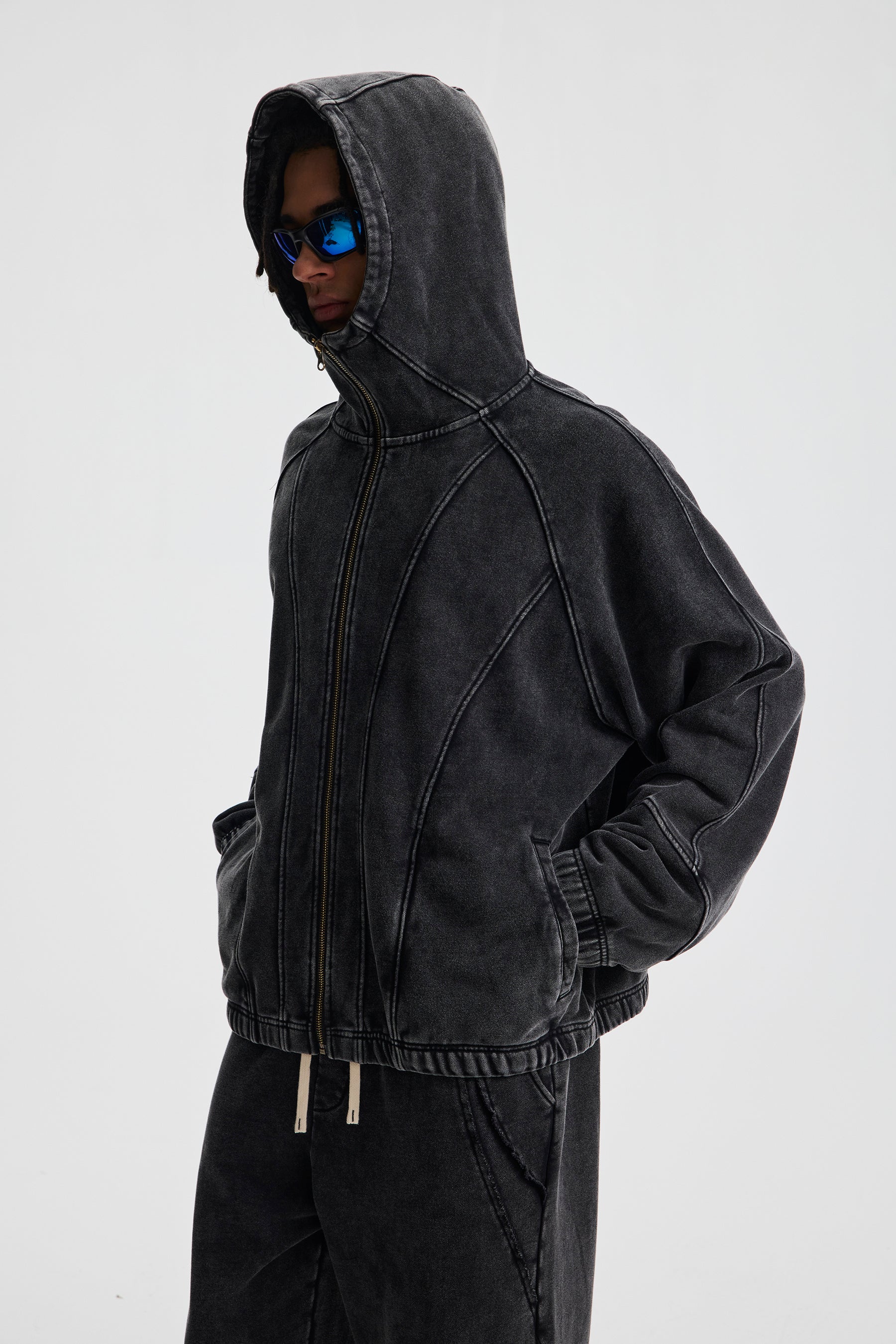 Omirad Curved-Seam Full-Zip Hoodie