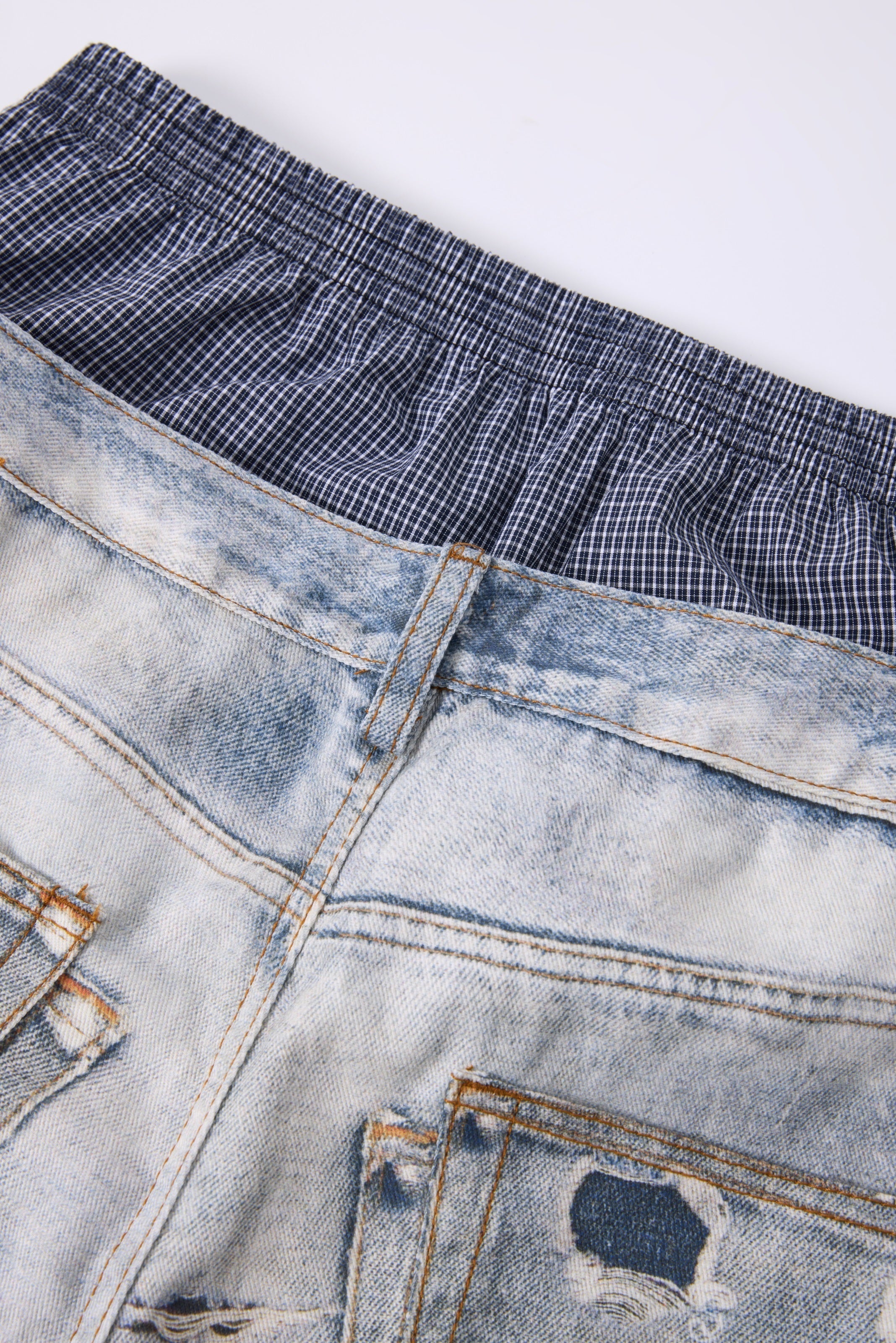 Omirad Layered Waist Distressed Jeans