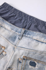 Omirad Layered Waist Distressed Jeans
