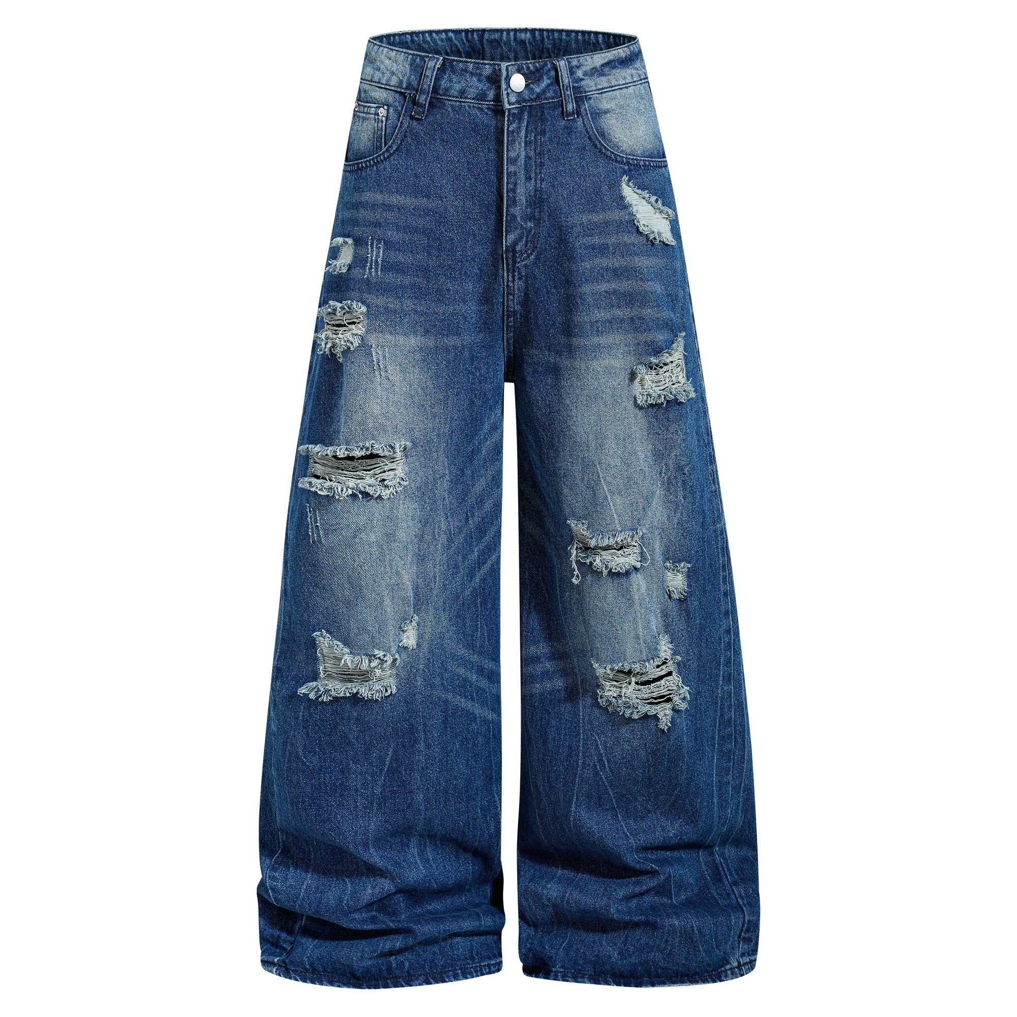 Omirad Distressed Wide-Leg Denim Jeans