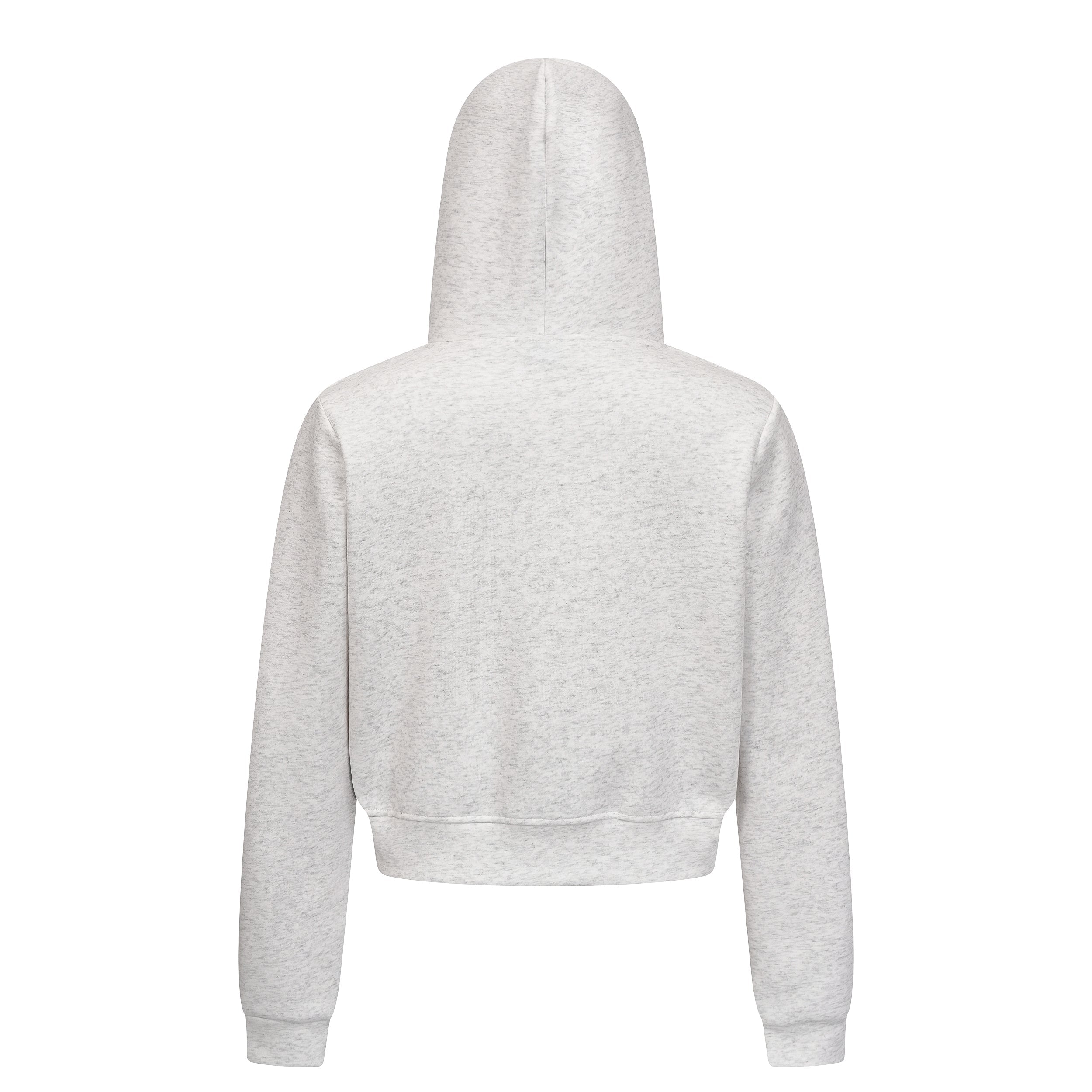 Omirad Heart-Embroidered Cropped Zip Hoodie