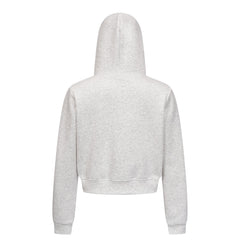 Omirad Heart-Embroidered Cropped Zip Hoodie