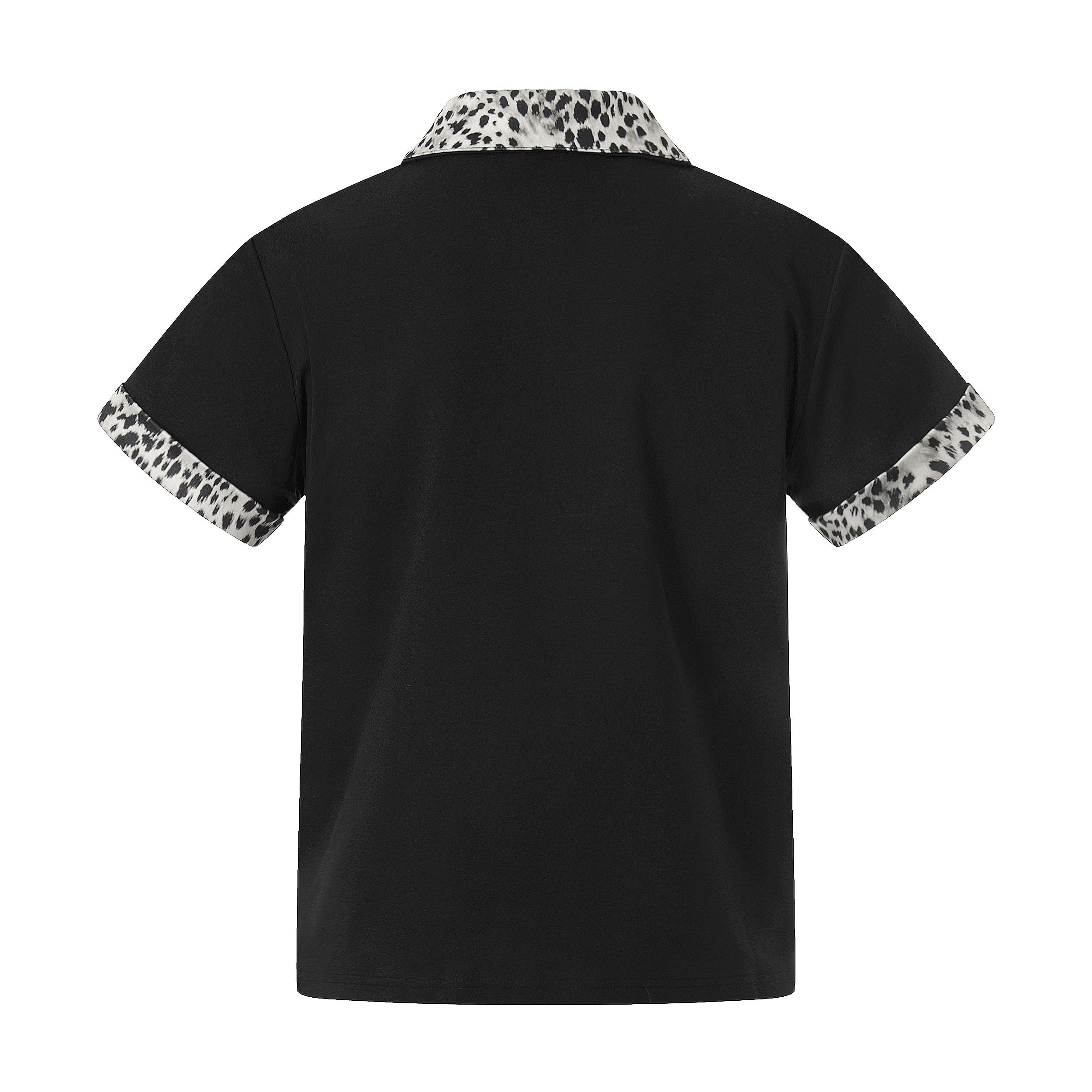 Omirad “Leopard Trim Zip Polo”