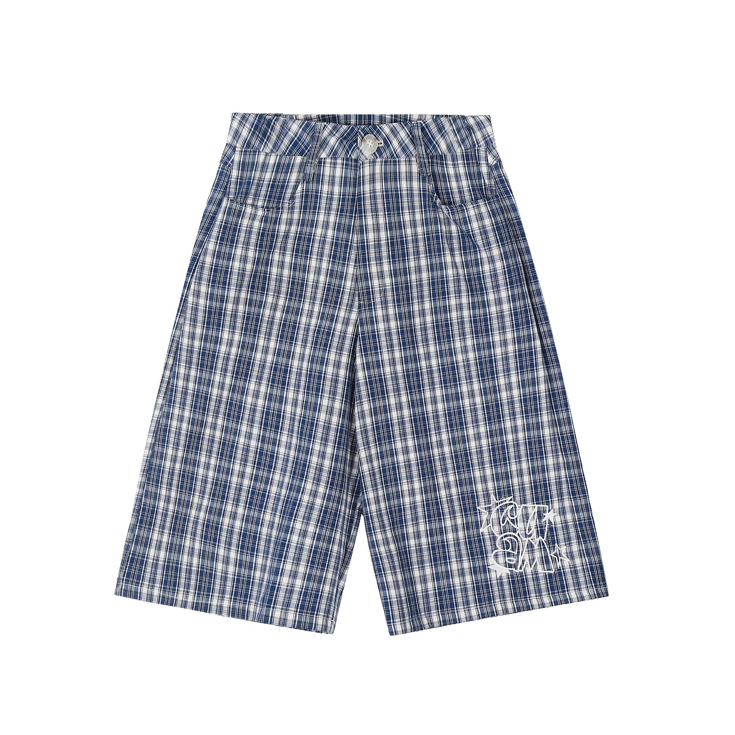 Omirad Checkered Wide-Leg Shorts