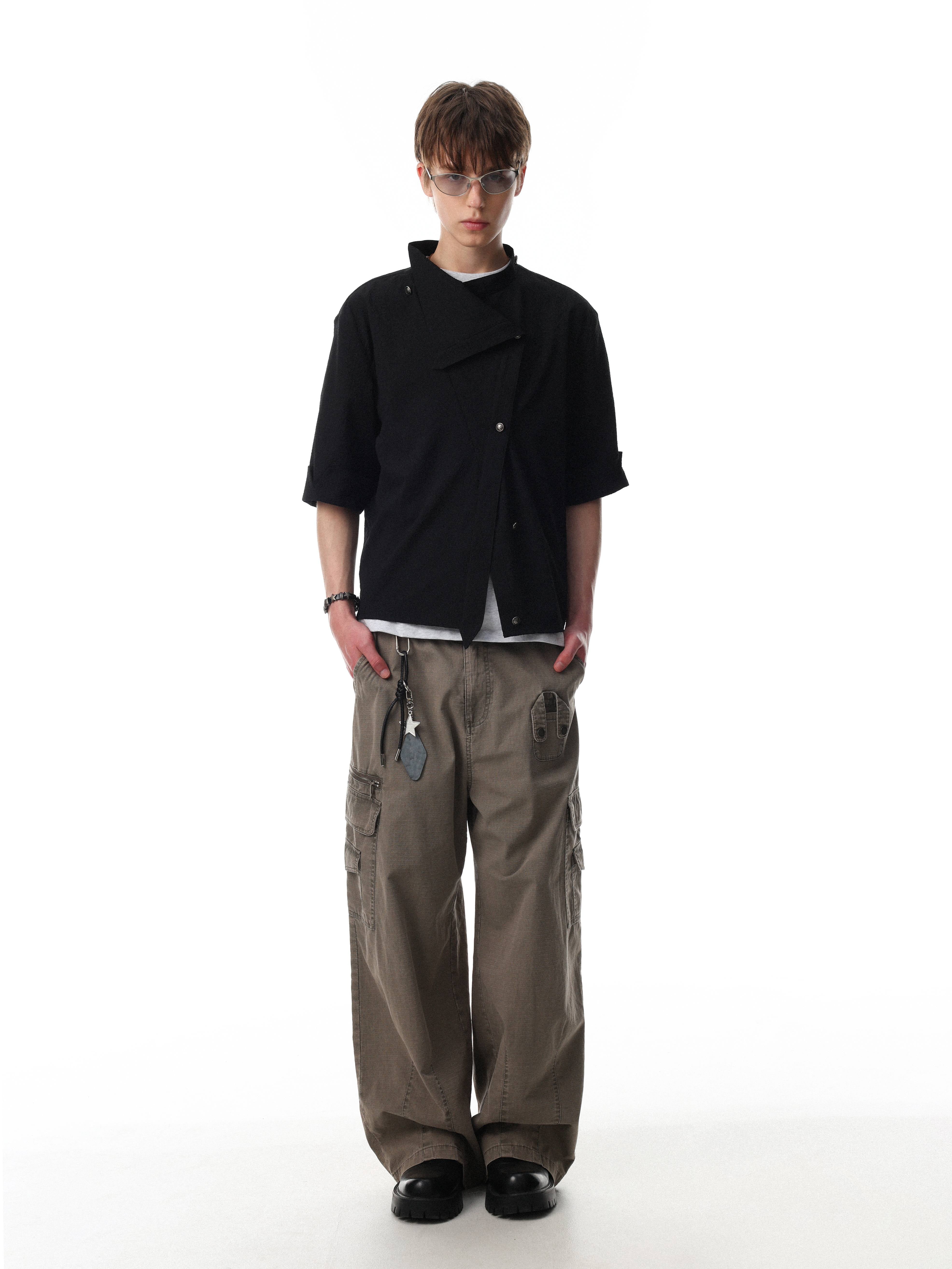 Omirad “Asymmetrical Stand-Collar Shirt”