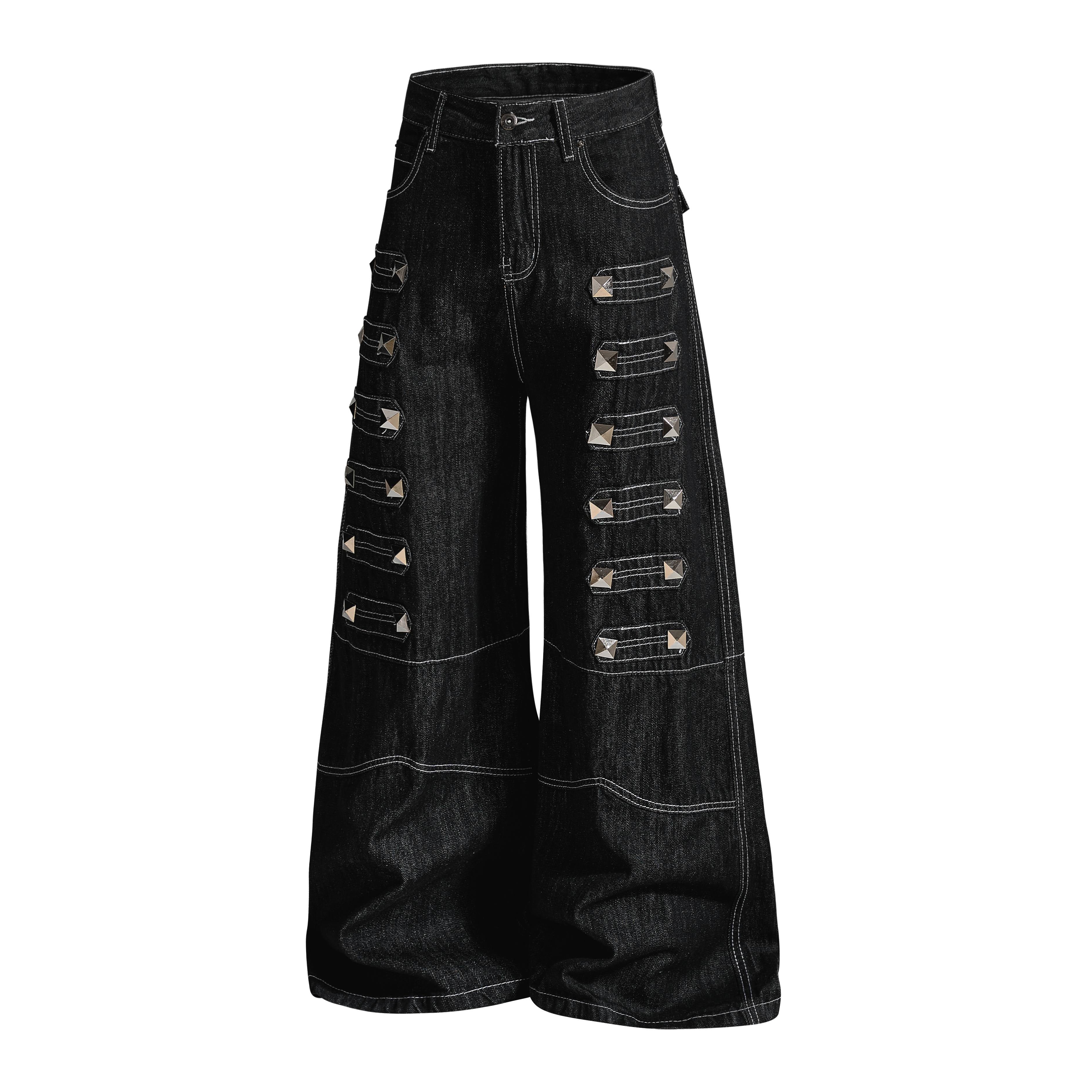 Omirad Studded Strap Denim Pants
