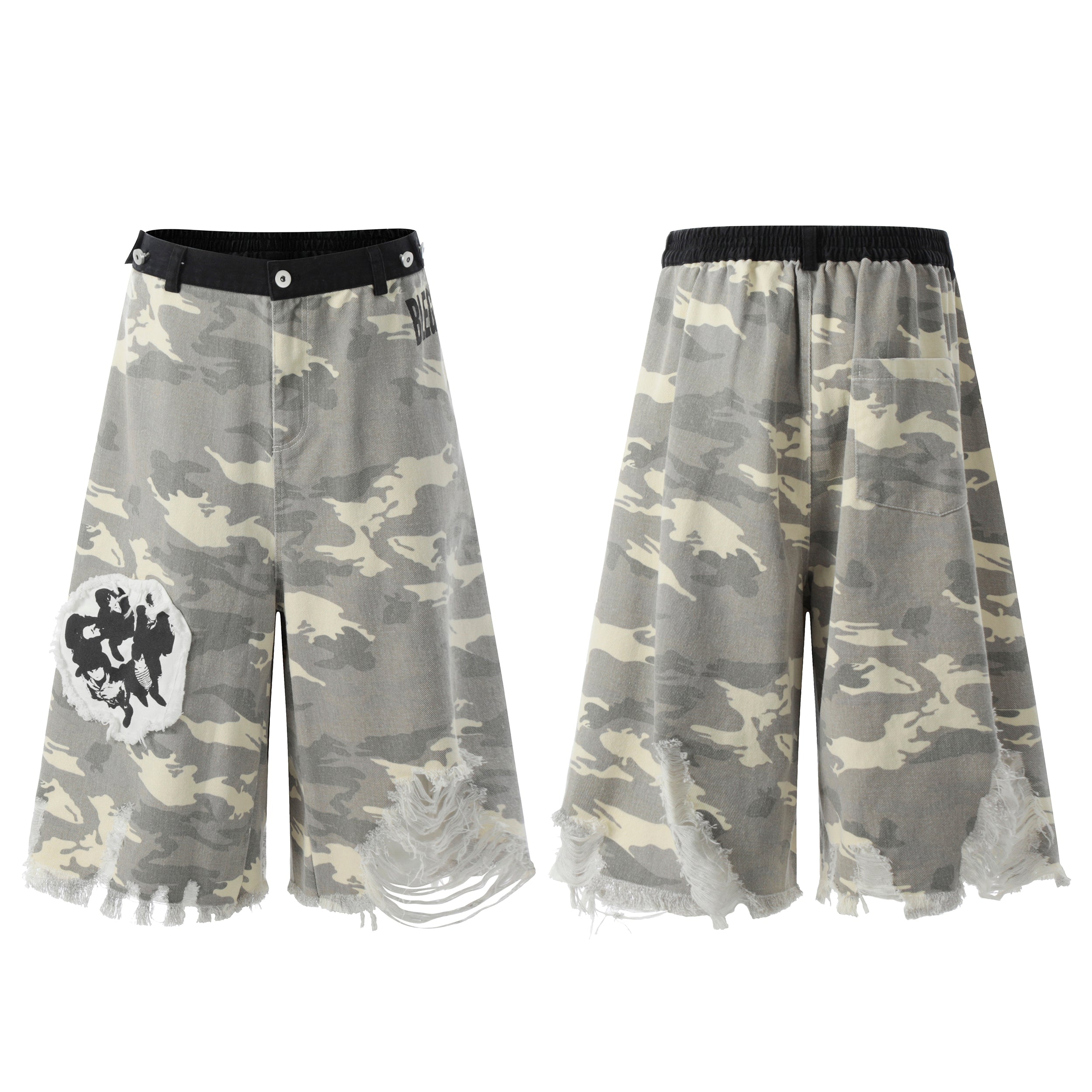 Omirad Camo Distressed Jorts
