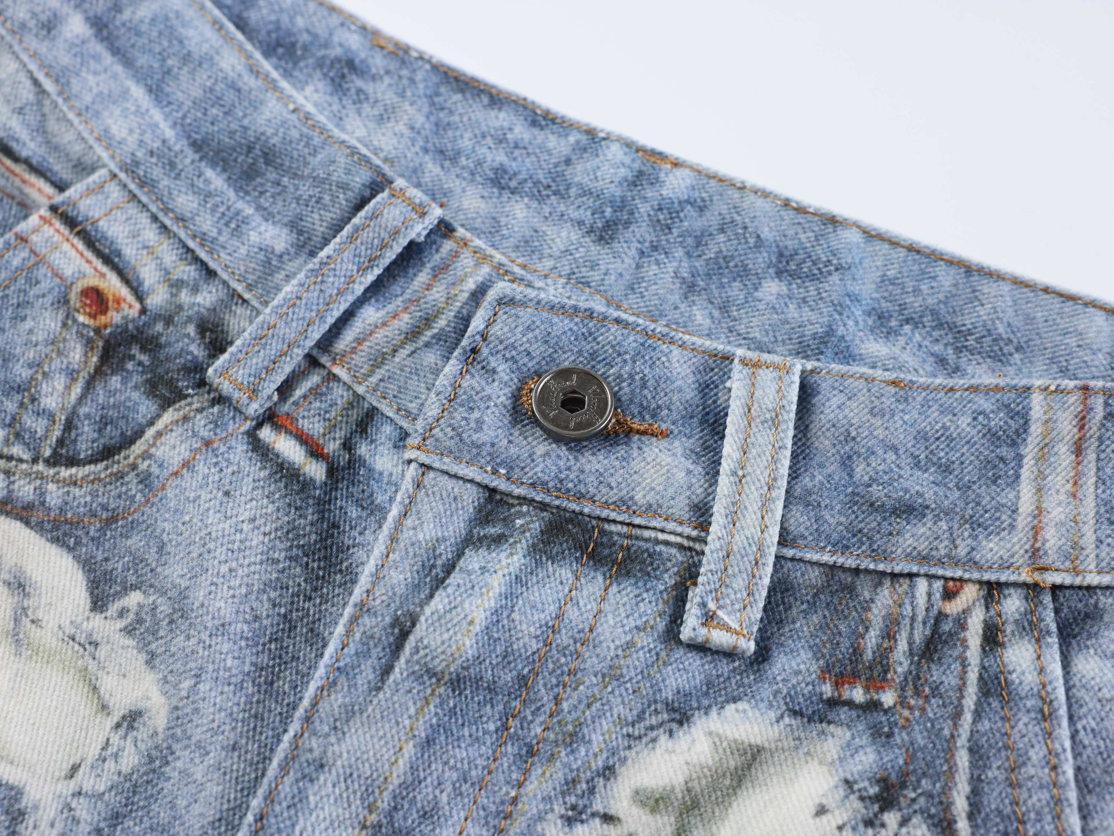 Omirad Floral Patchwork Distressed Jeans