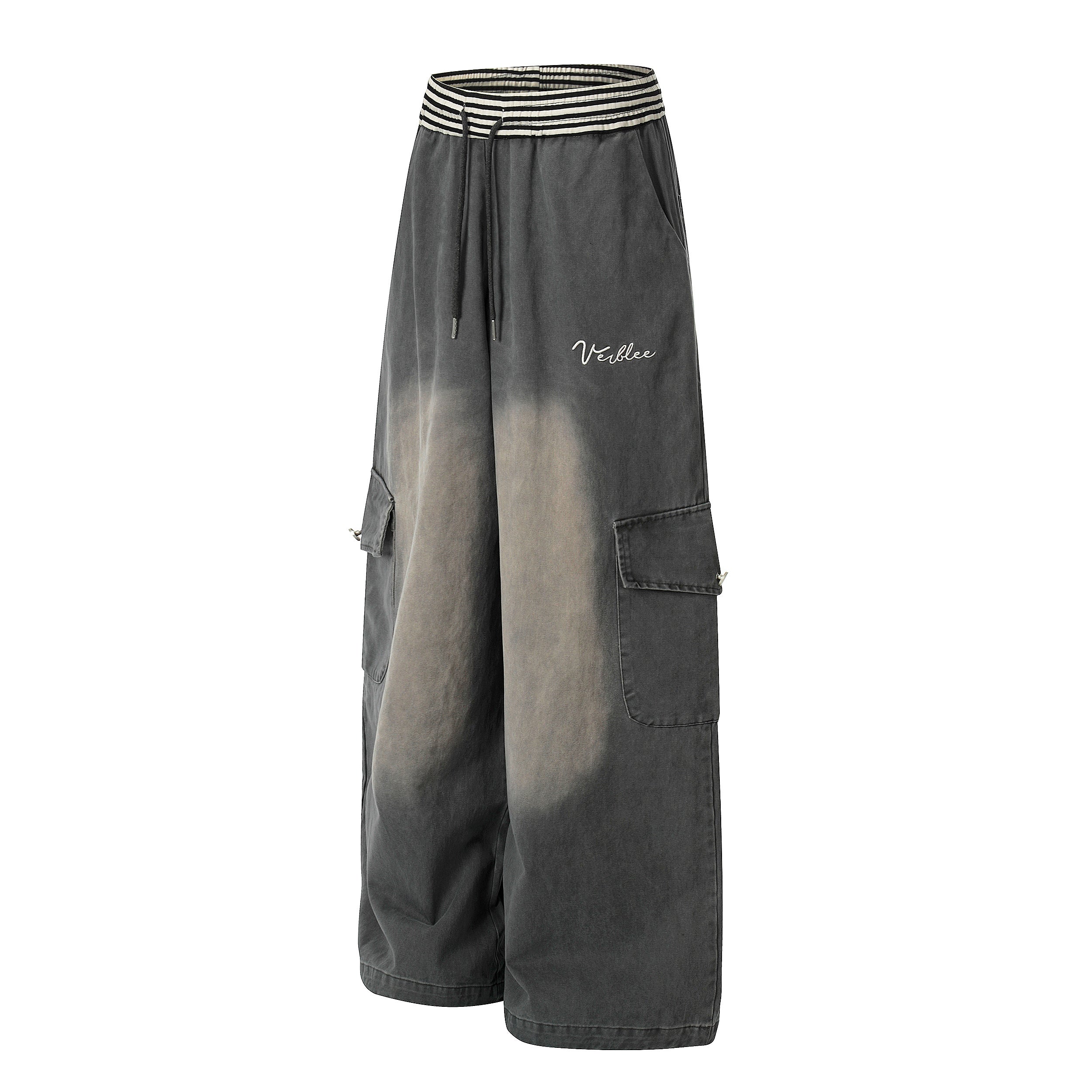 Omirad Washed Cargo Wide-Leg Pants