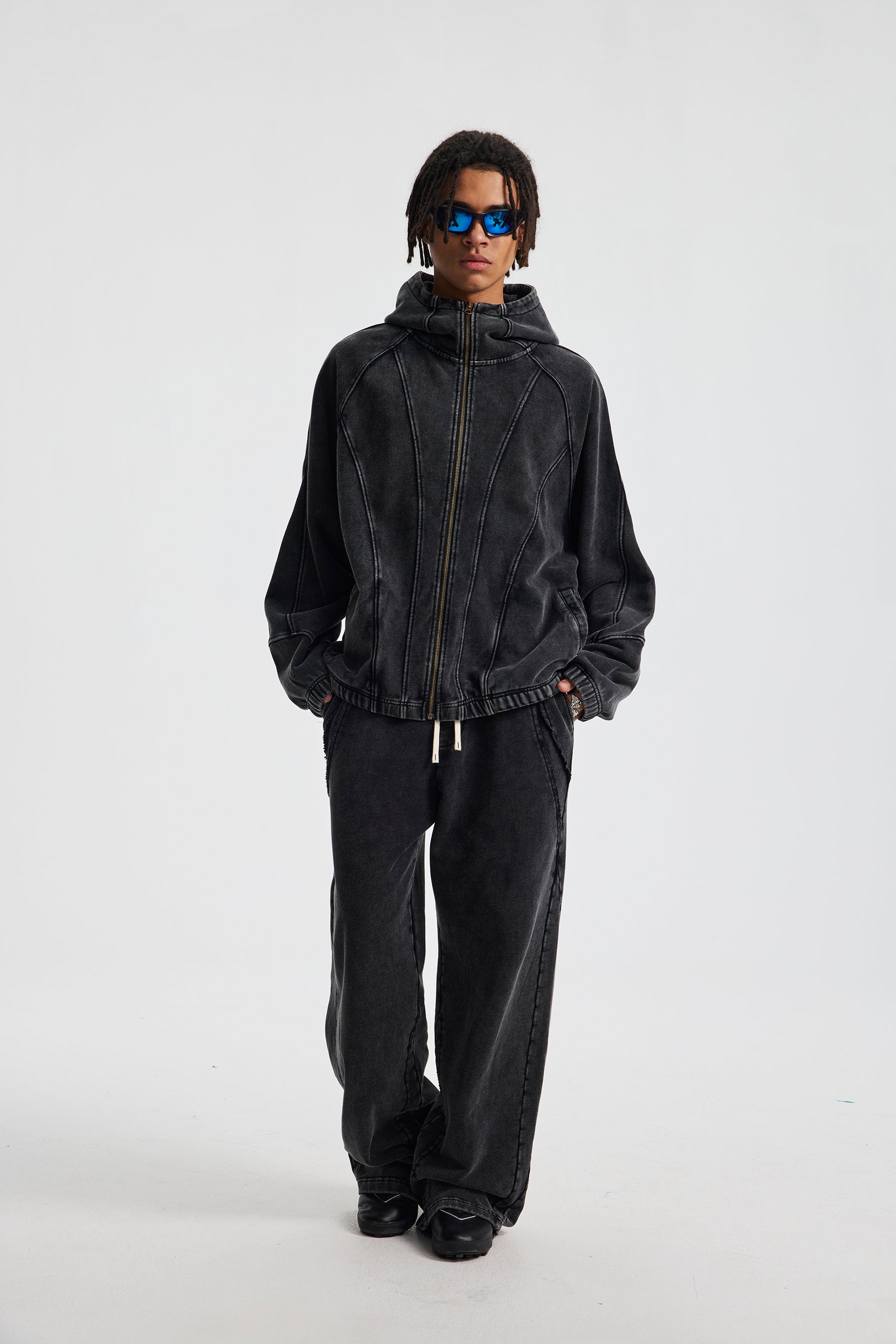 Omirad Curved-Seam Full-Zip Hoodie