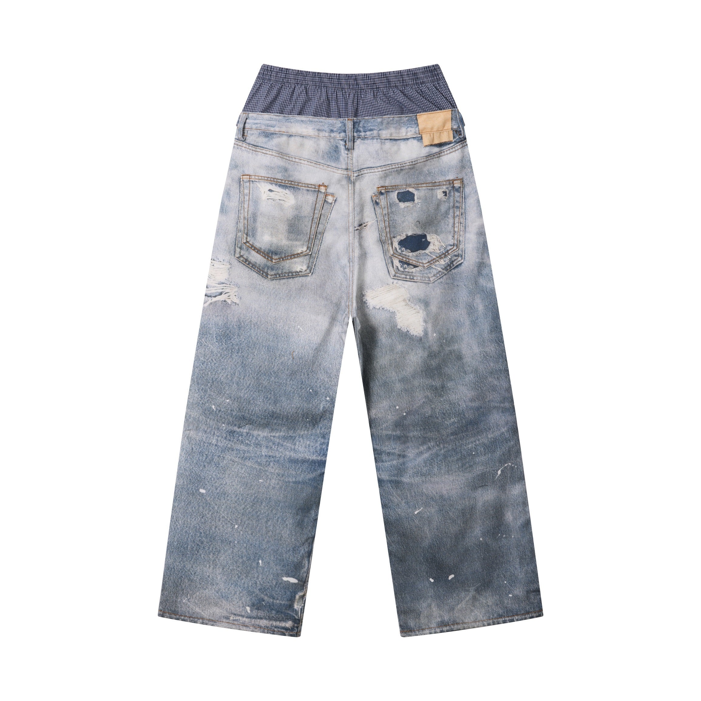 Omirad Layered Waist Distressed Jeans