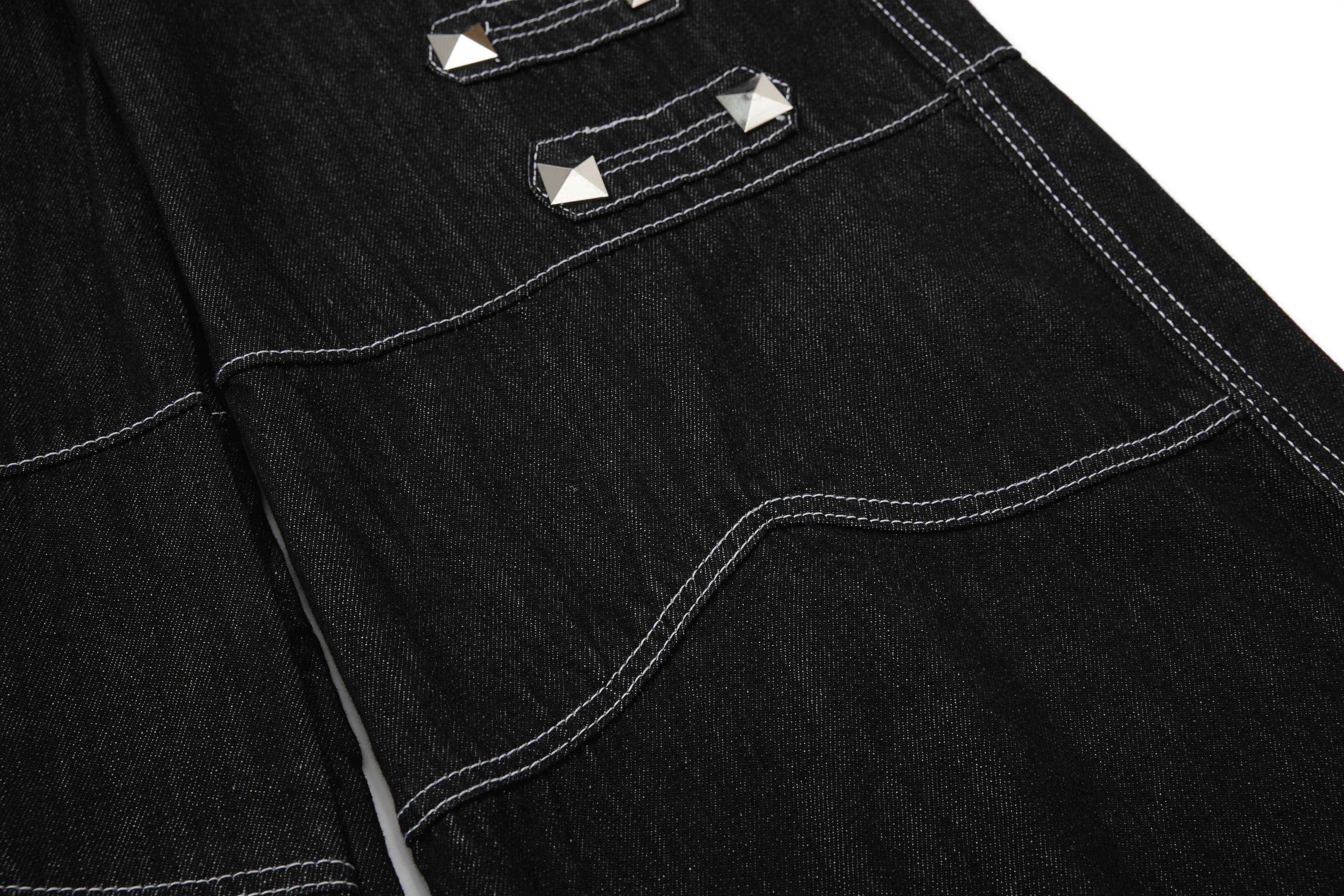 Omirad Studded Strap Denim Pants