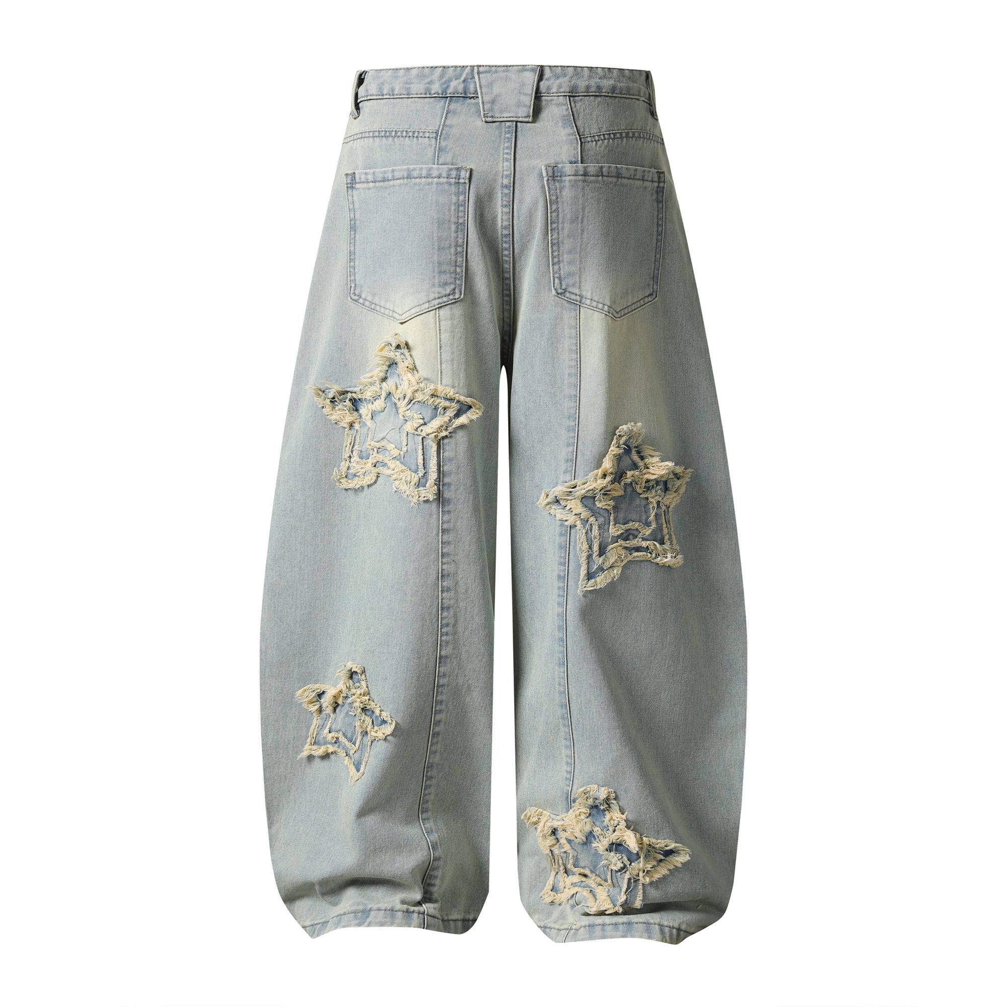 Omirad “Star Distressed Wide-Leg Jeans”