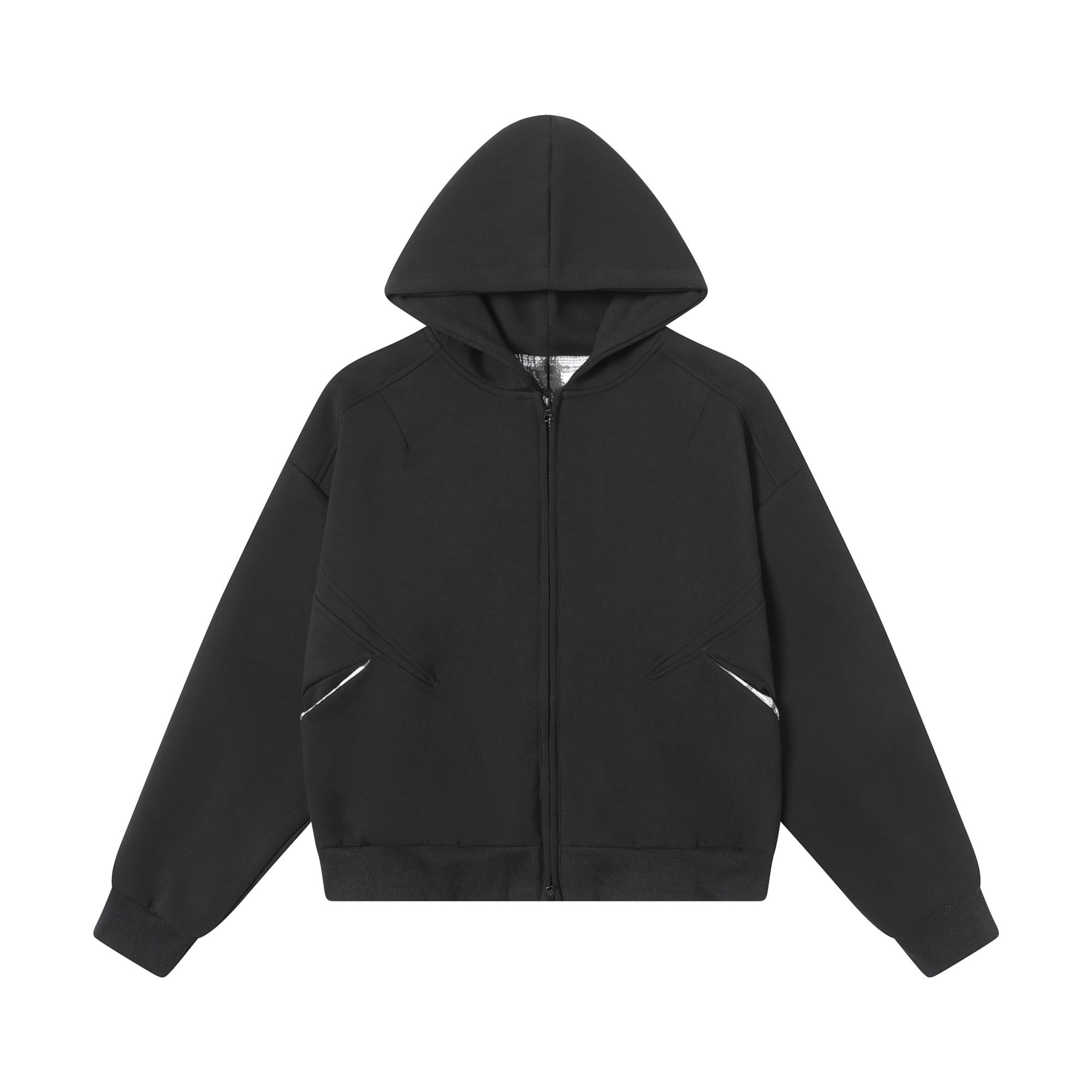 Omirad Structured Panel Zip-Up Hoodie