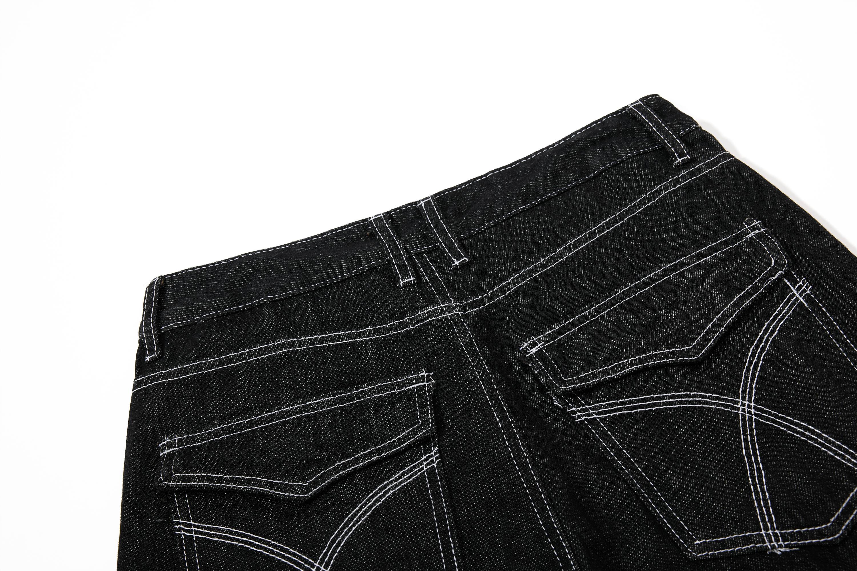 Omirad Studded Strap Denim Pants