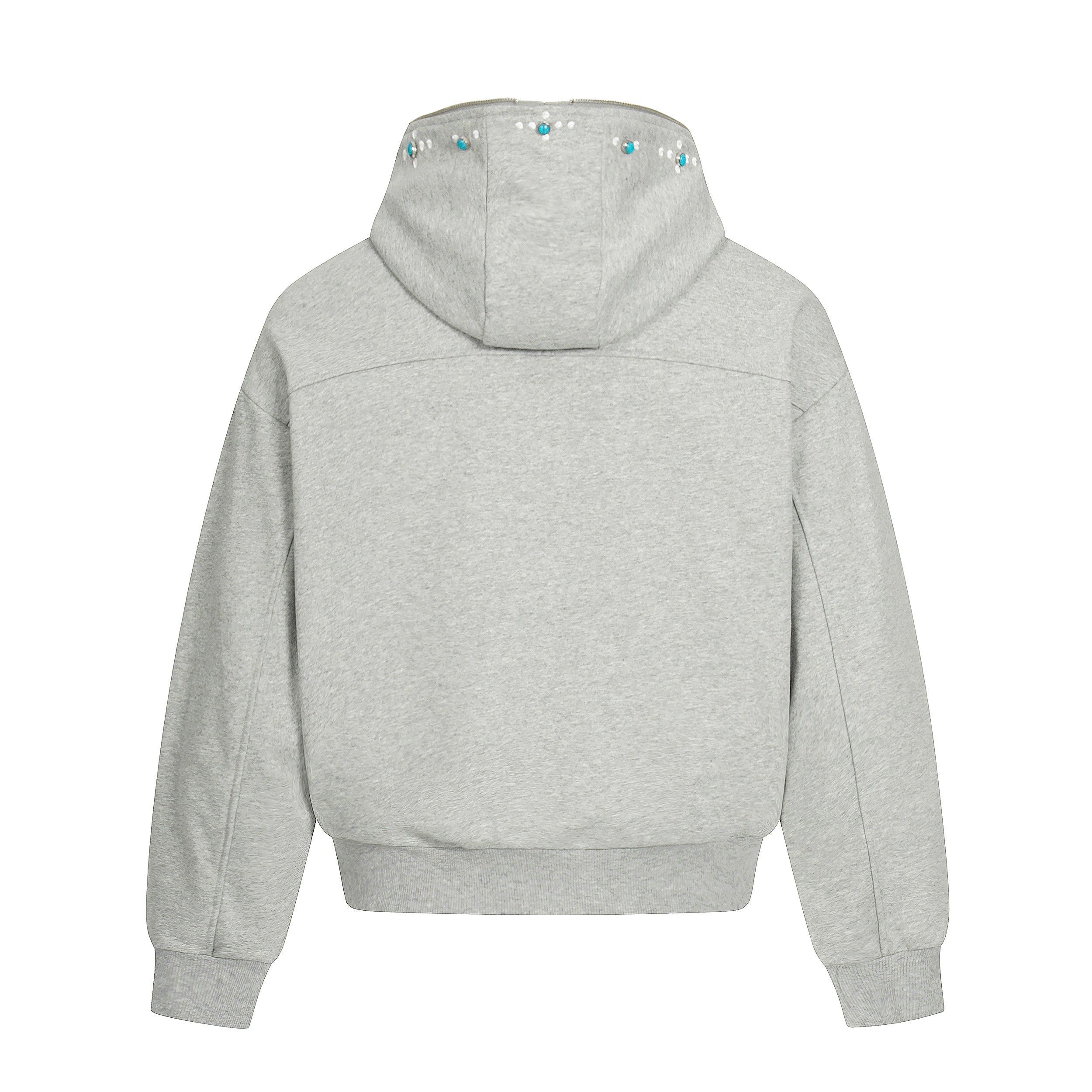 Omirad Minimal Dot-Detail Zip Hoodie