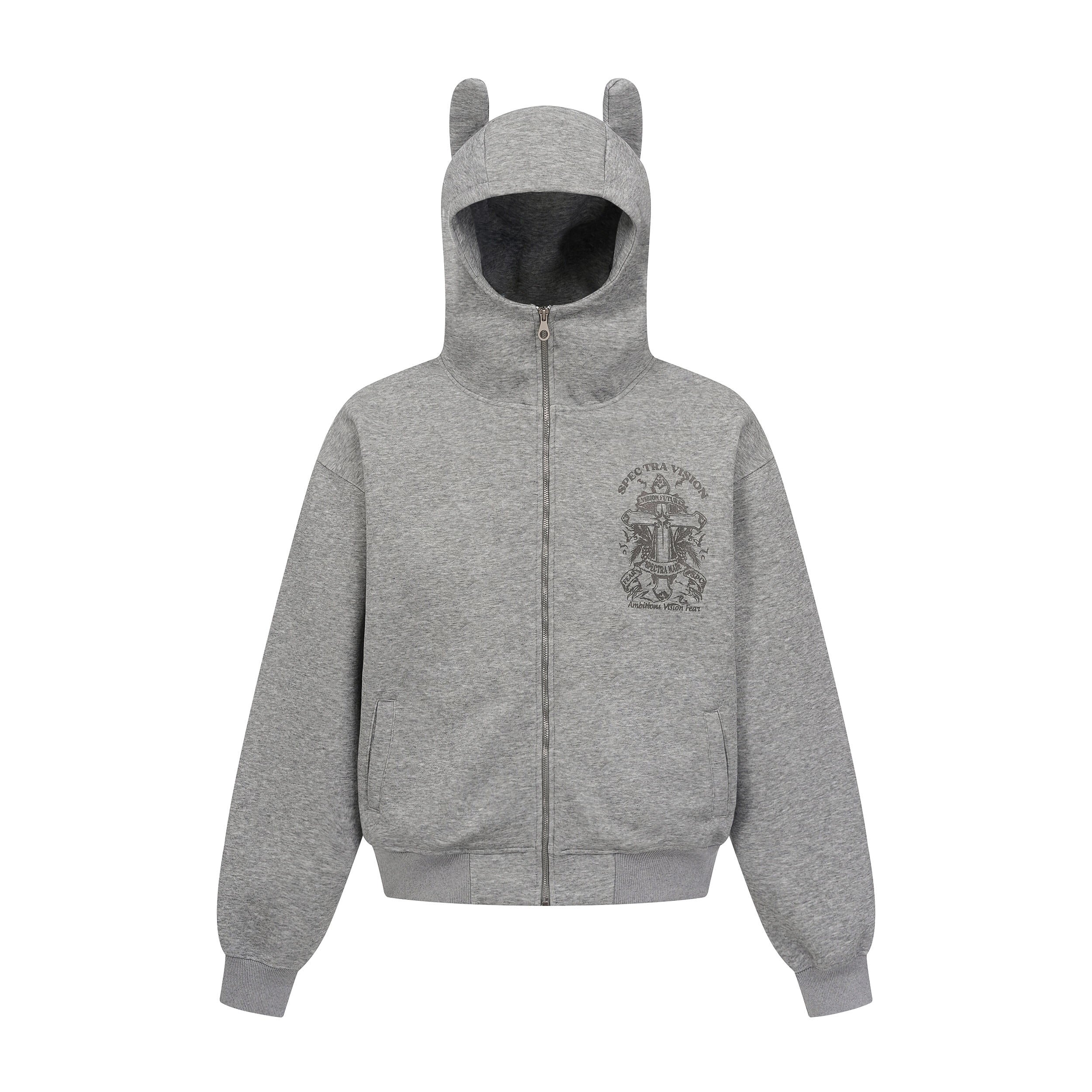 Omirad Devil-Horn Graphic Zip Hoodie